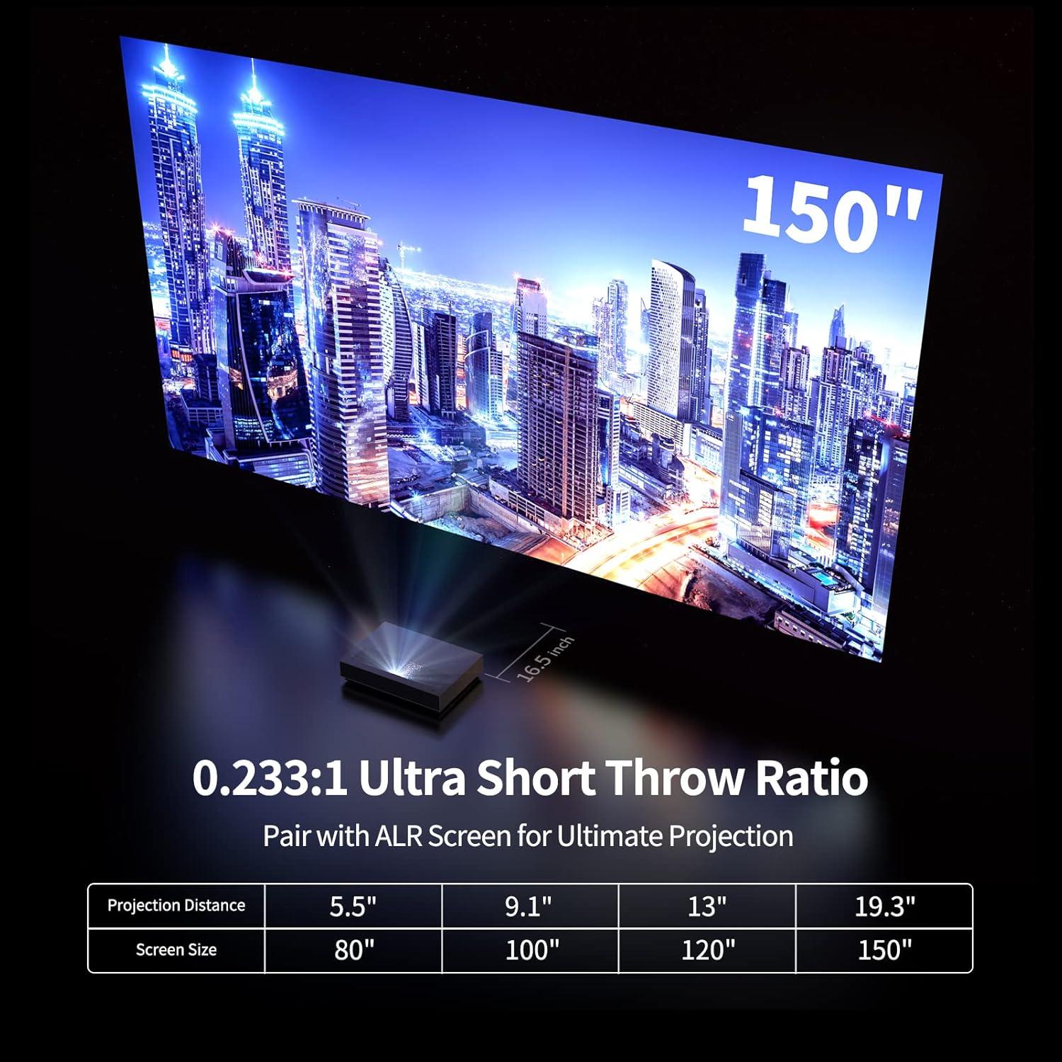 Proyector WEMAX Nova 4K UHD Laser TV 150" Android TV