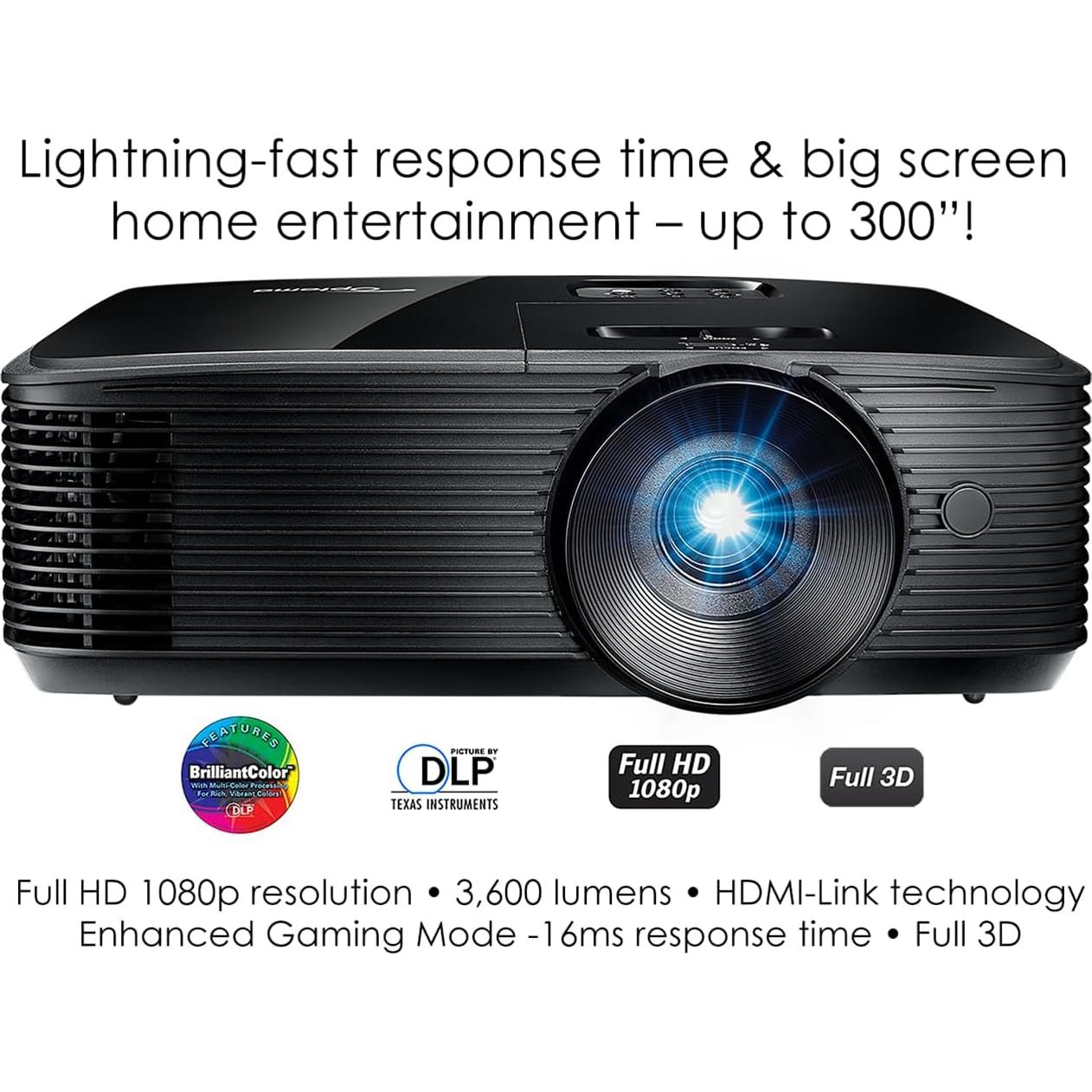 Proyector Optoma HD146X 1080p 3600 Lúmenes para Cine y Juegos
