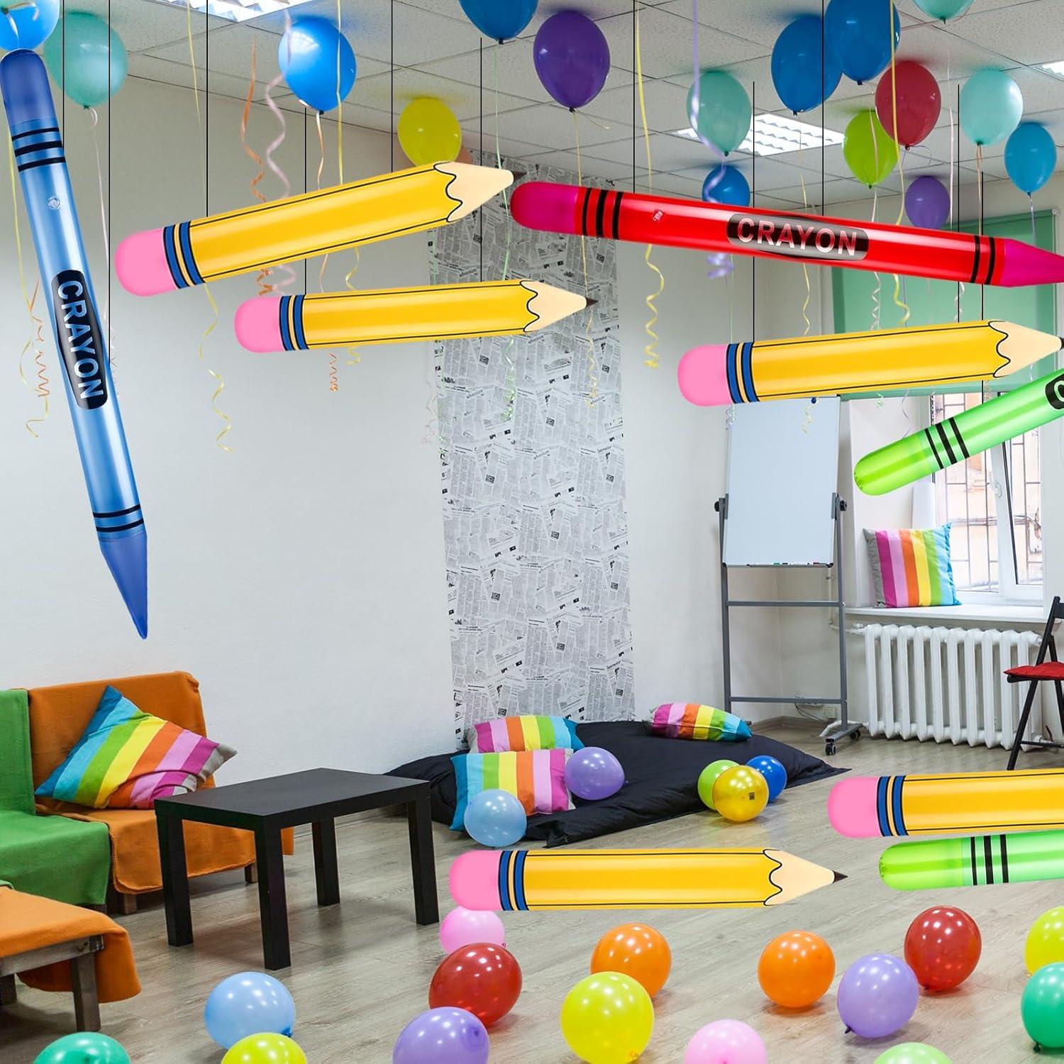 6 Pzs Crayones Inflables Gigantes Denylo Pro Decoración