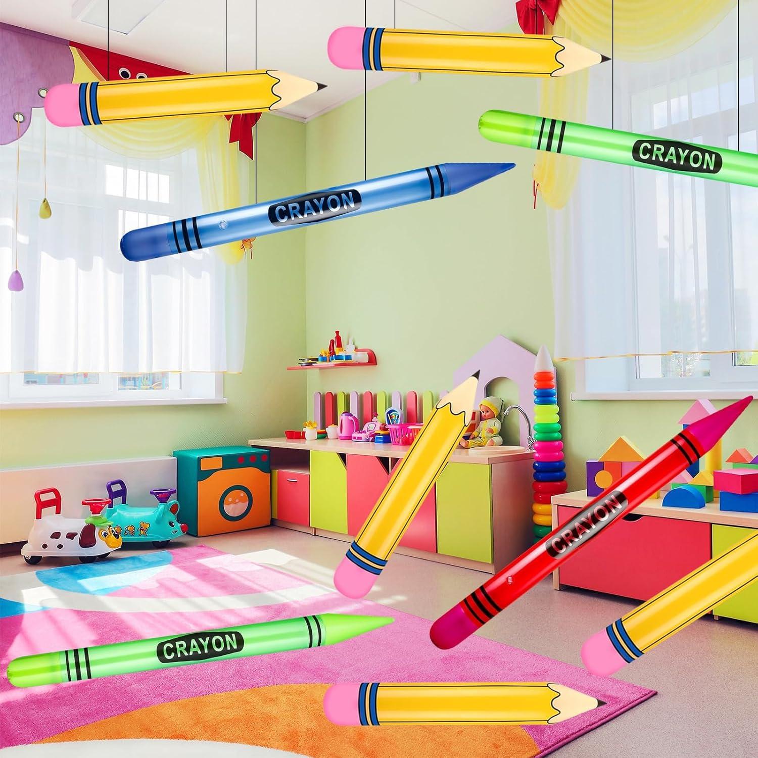 6 Pzs Crayones Inflables Gigantes Denylo Pro Decoración