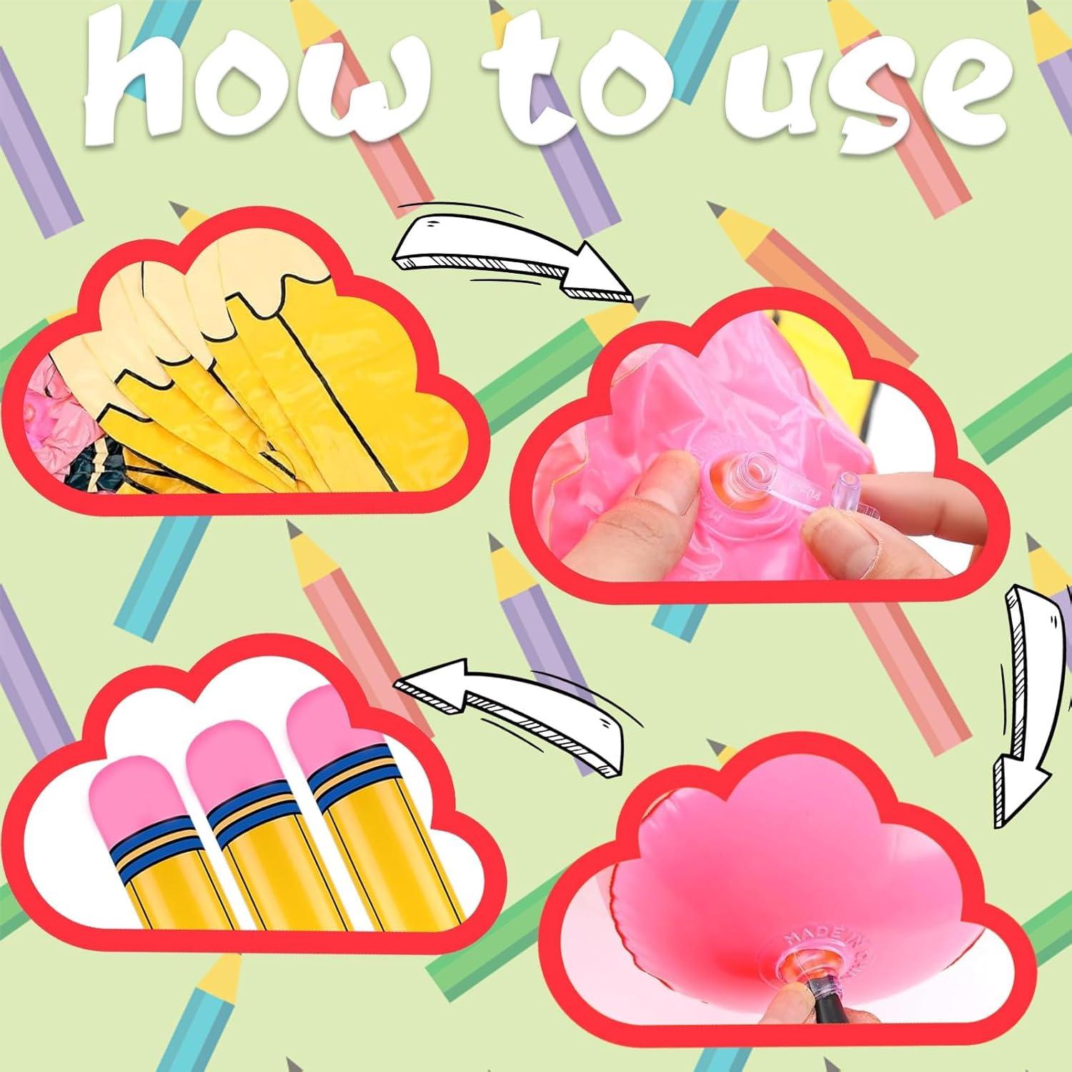 6 Pzs Crayones Inflables Gigantes Denylo Pro Decoración