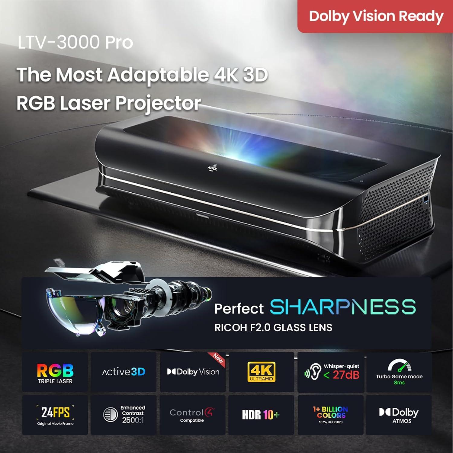 Proyector Láser 4K 3D AWOL VISION LTV-3000 Pro Dolby Atmos