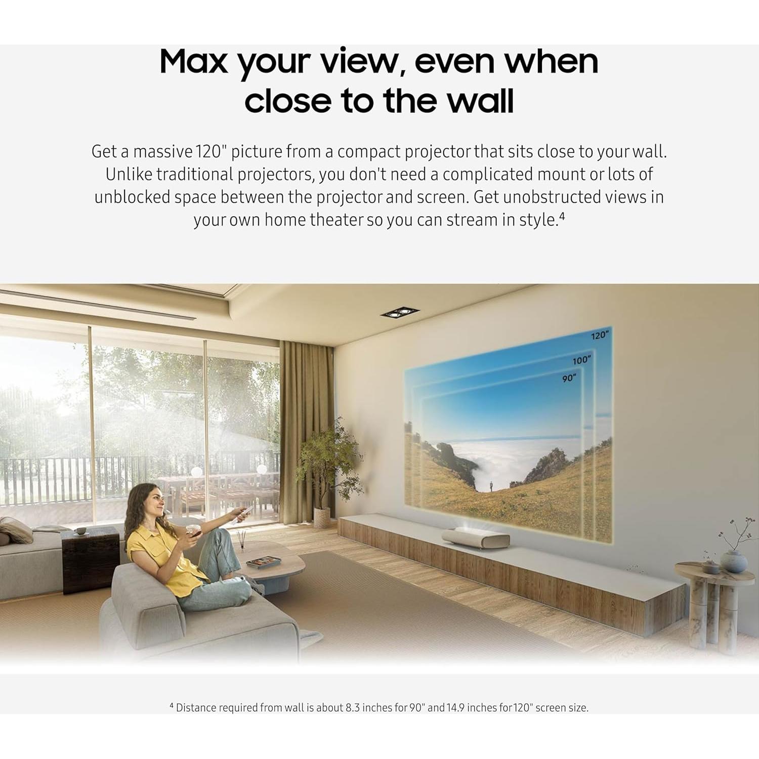 Proyector Láser Ultra Corto 4K Samsung SP-LPU7D 120" Smart TV