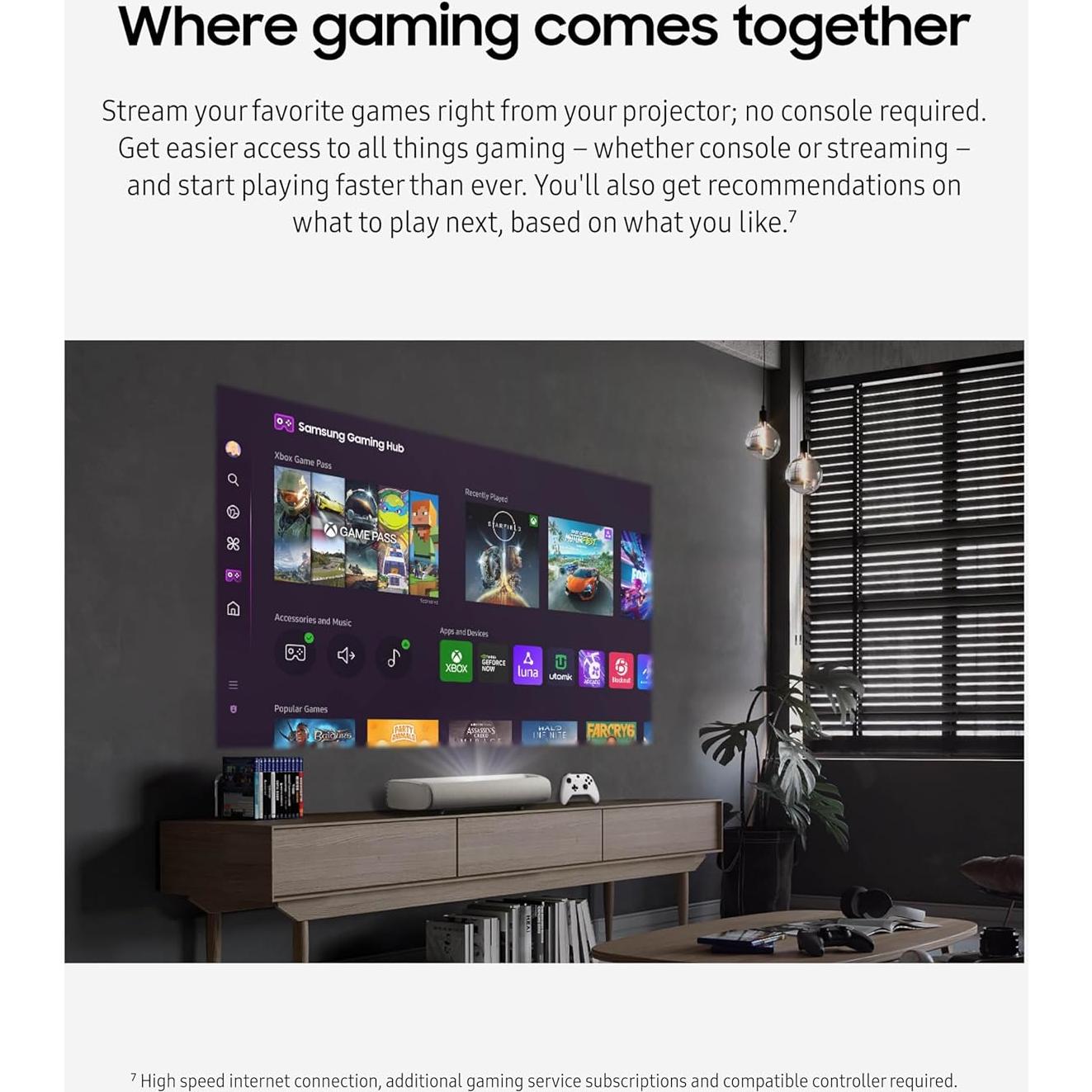 Proyector Láser Ultra Corto 4K Samsung SP-LPU7D 120" Smart TV