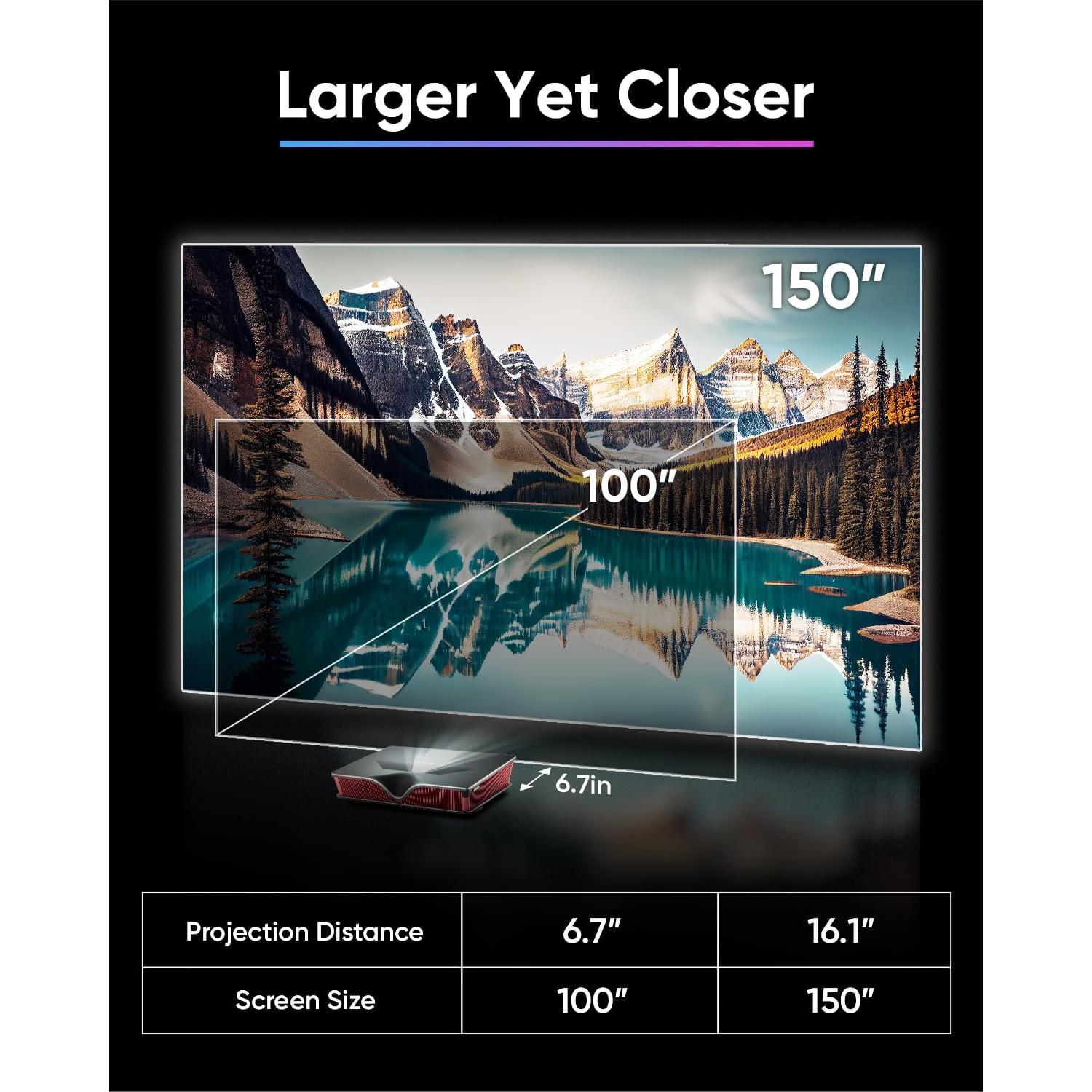 Proyector Láser NOMVDIC P2000 UST 4K 2500 Lúmenes 3D Dolby