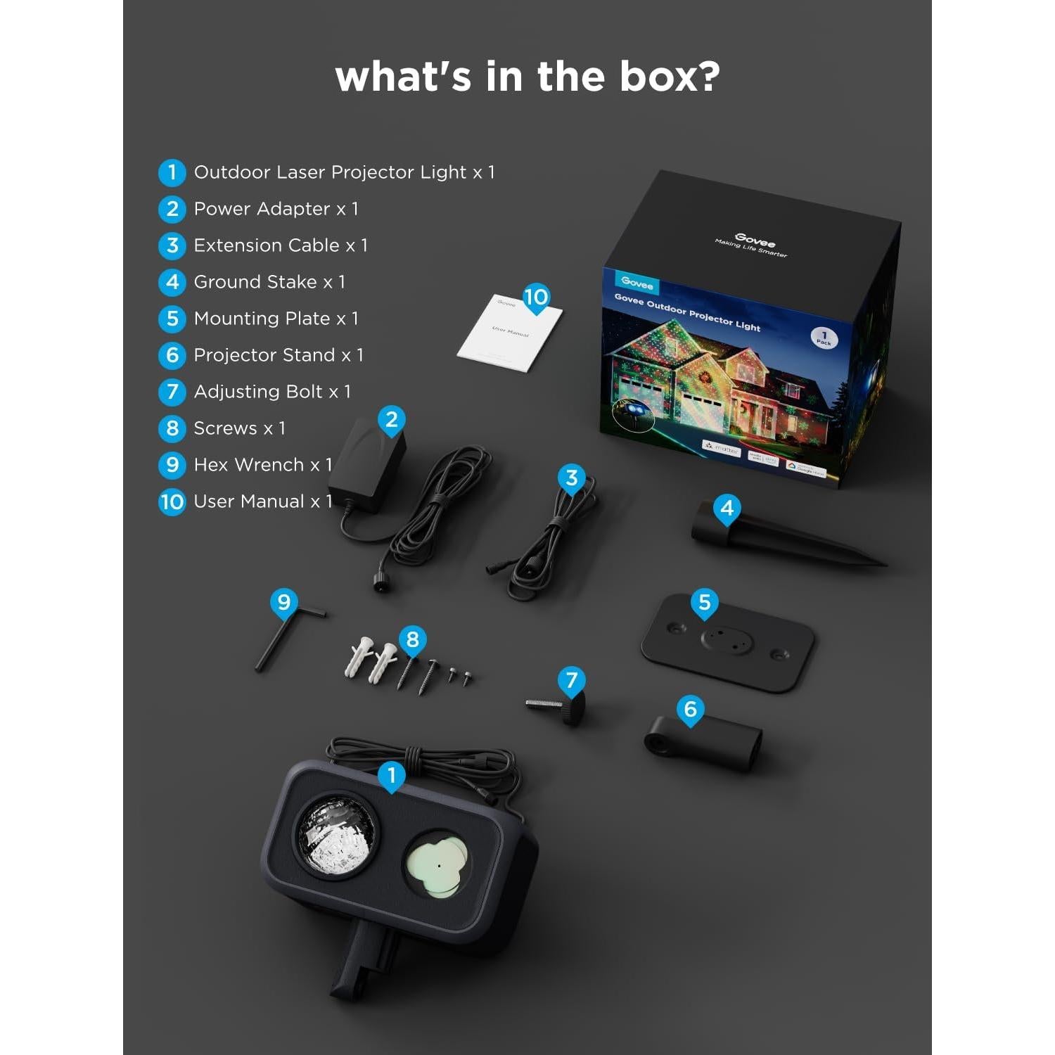 Proyector de Luz Govee H7070 RGBW para Exterior e Interior