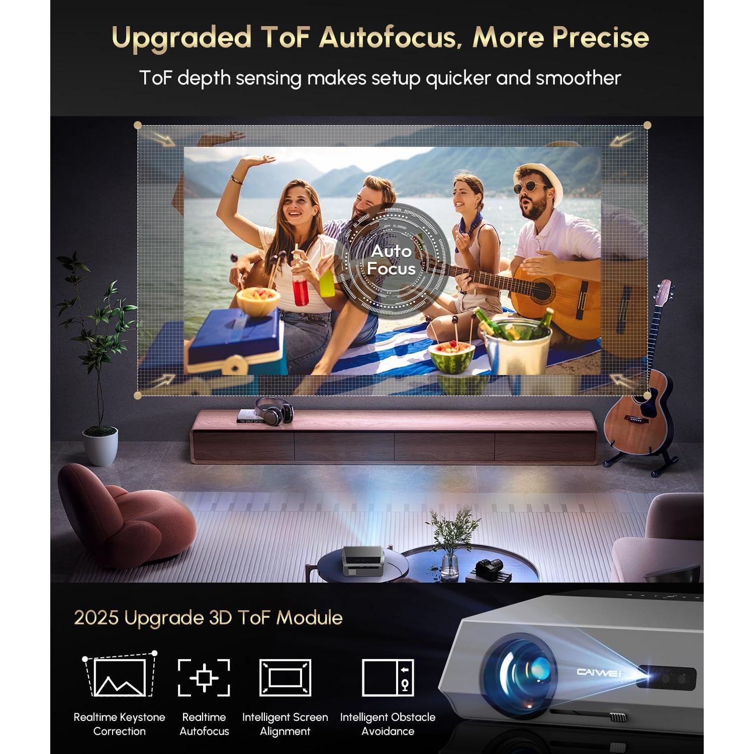 Proyector Inteligente 4K Ultra HD Tof 2300 ANSI Gris HDMI Dolby