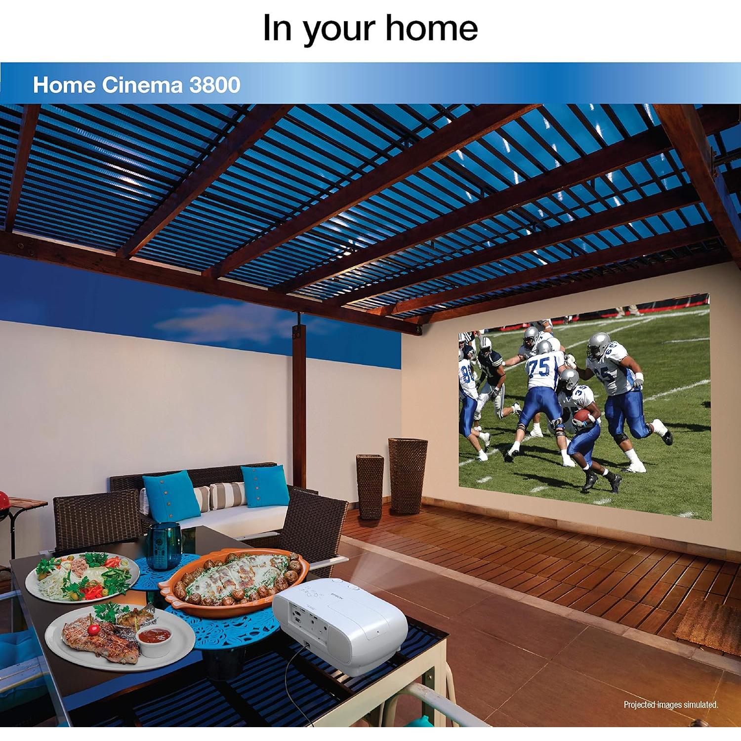 Proyector Epson Home Cinema 3800 4K PRO-UHD HDR 3000 lúmenes