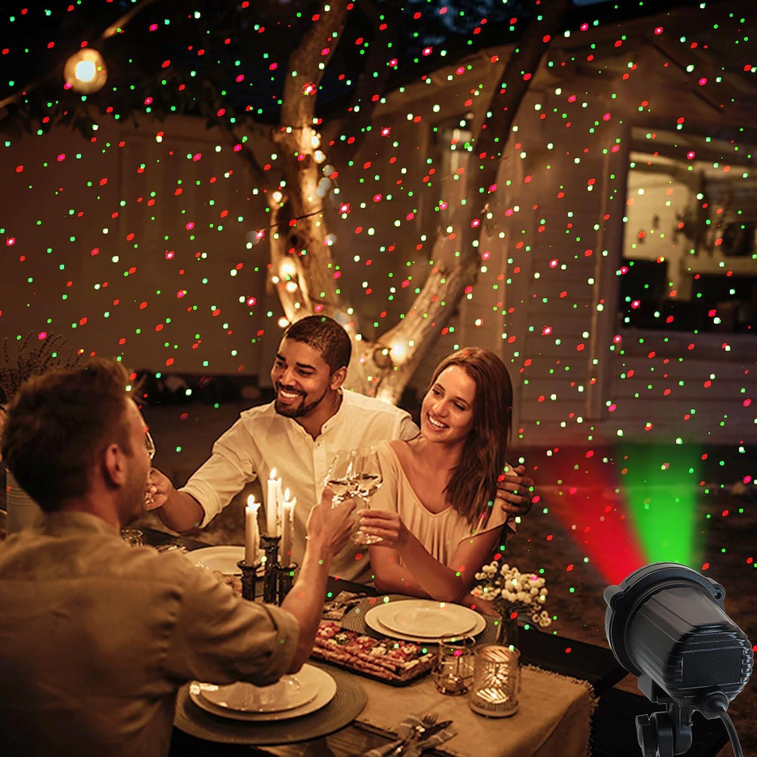 Luces Láser de Navidad HERHOTER Rojo y Verde IP65 para Exterior