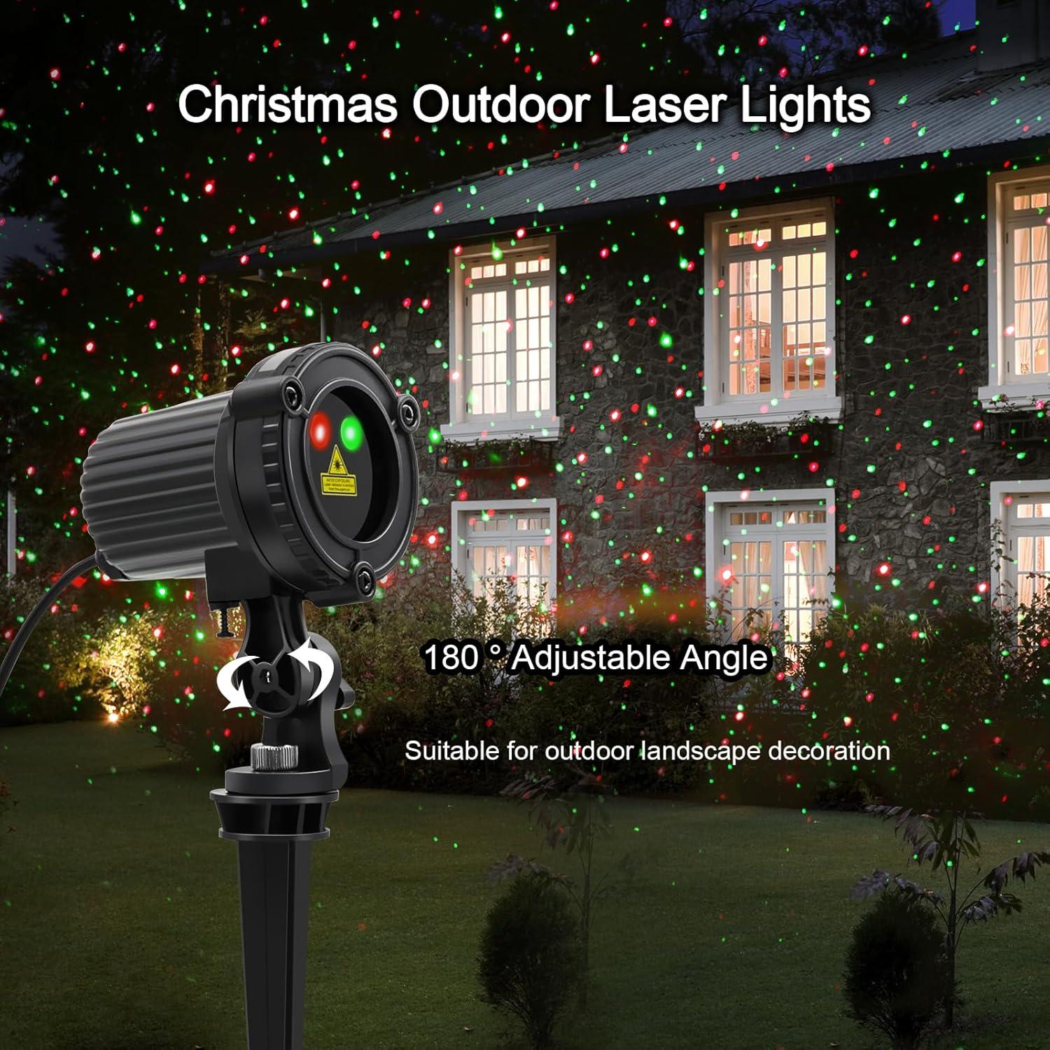 Luces Láser de Navidad HERHOTER Rojo y Verde IP65 para Exterior