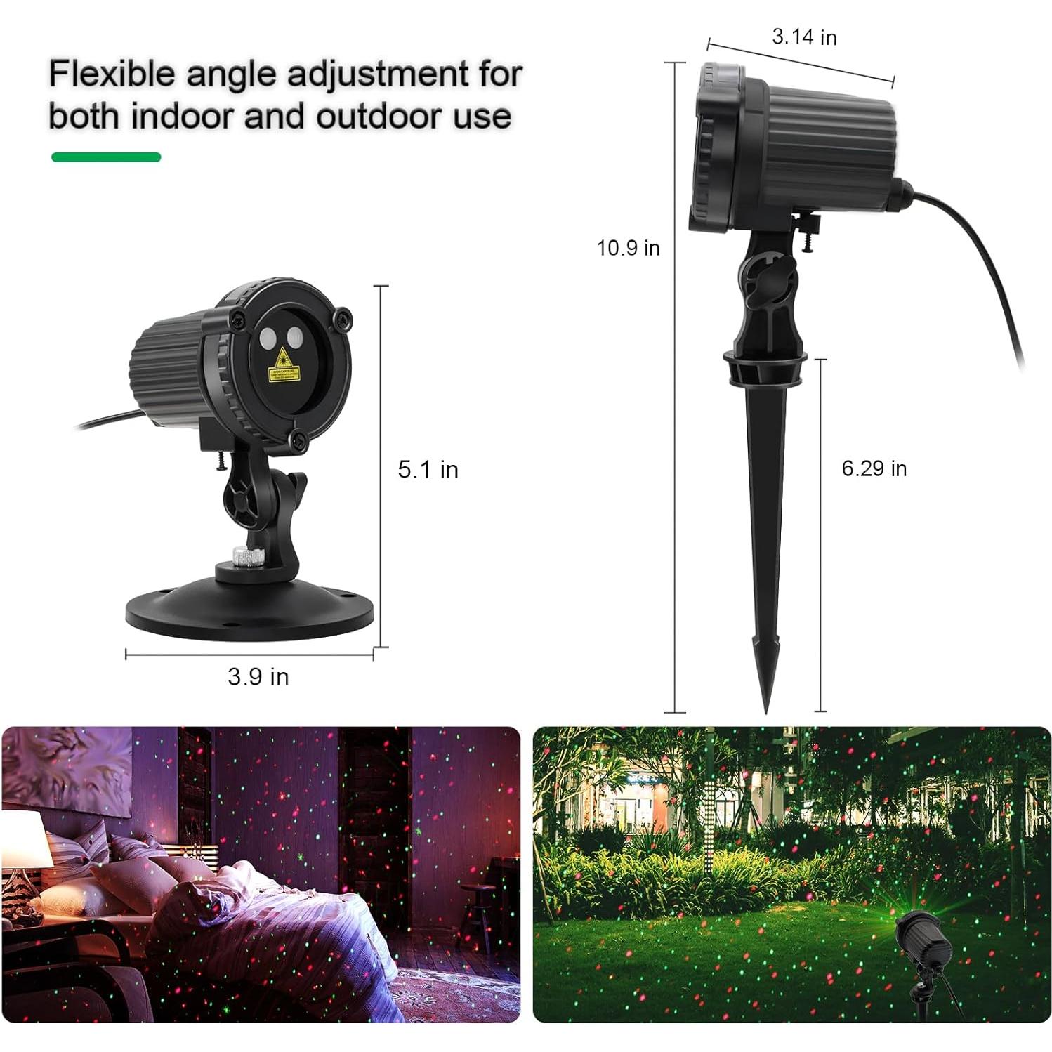 Luces Láser de Navidad HERHOTER Rojo y Verde IP65 para Exterior