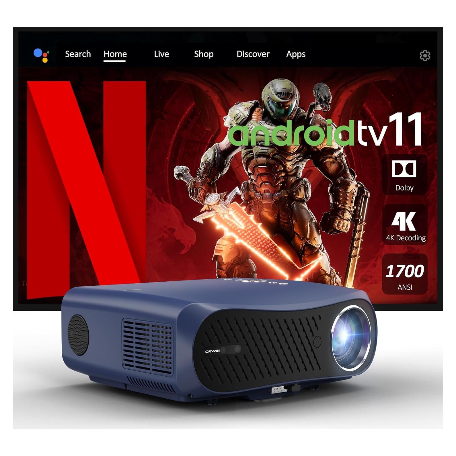 Proyector 4K ZCGIOBN WiFi 6 Bluetooth 1700 Lúmenes HDR