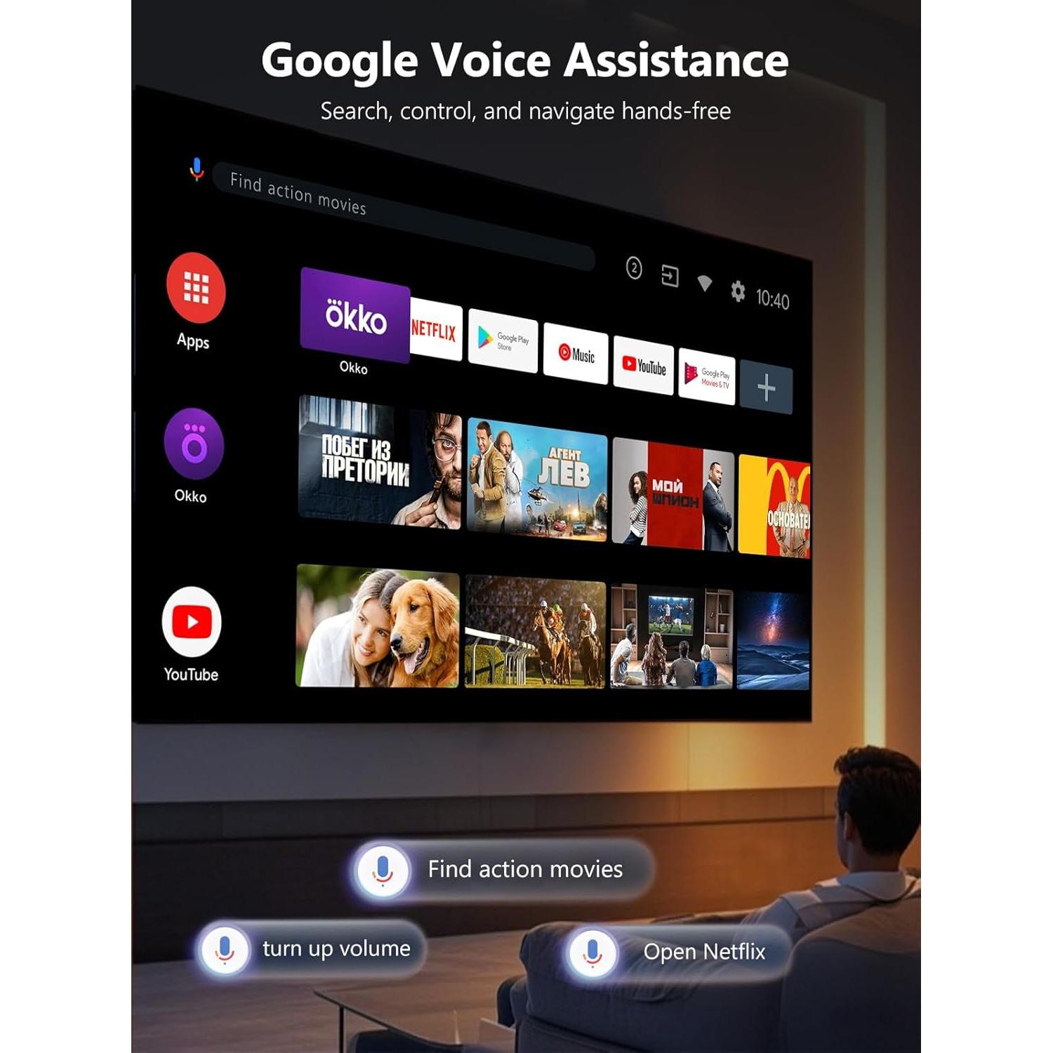 Proyector 4K ZCGIOBN WiFi 6 Bluetooth 1700 Lúmenes HDR