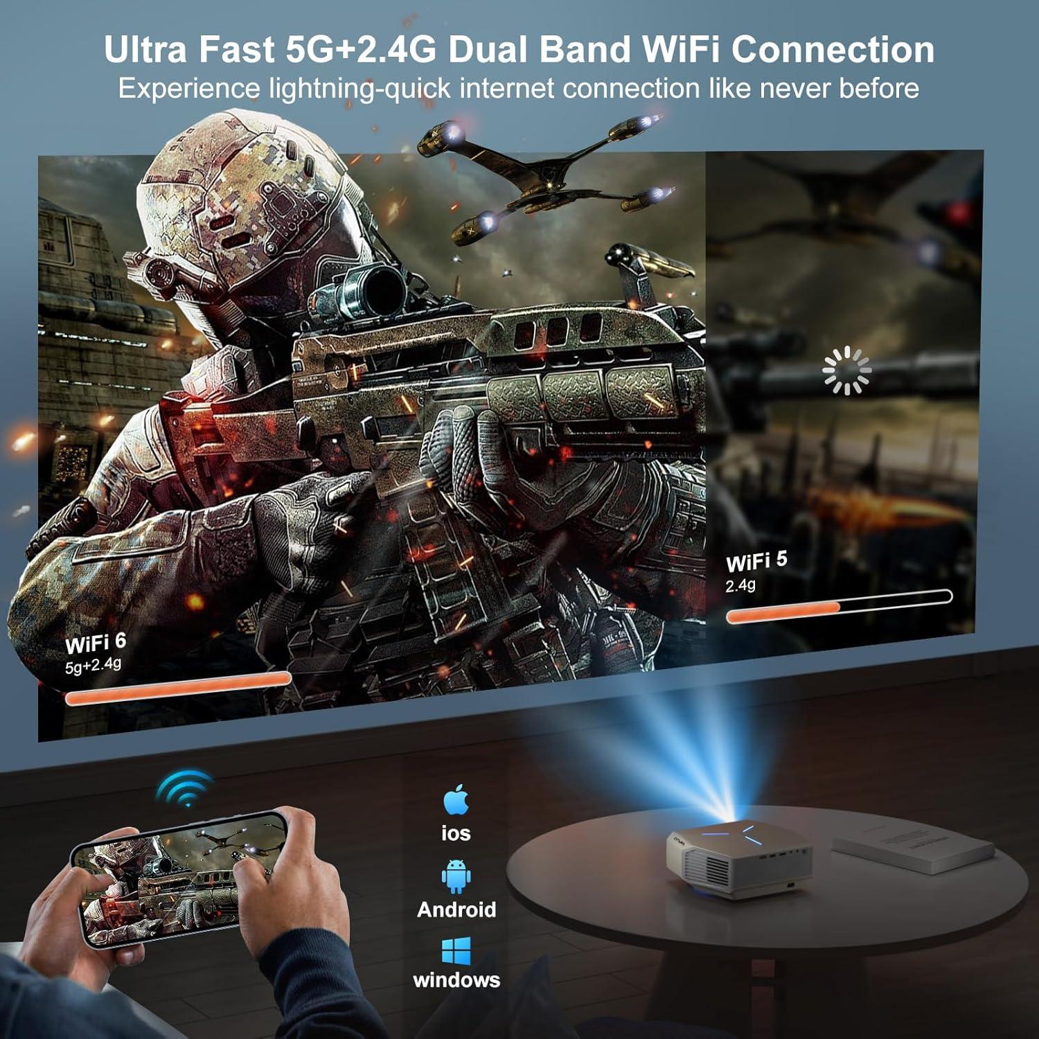 Proyector ZFTMRR 1080P WiFi Bluetooth 12000L 250" (635 cm)