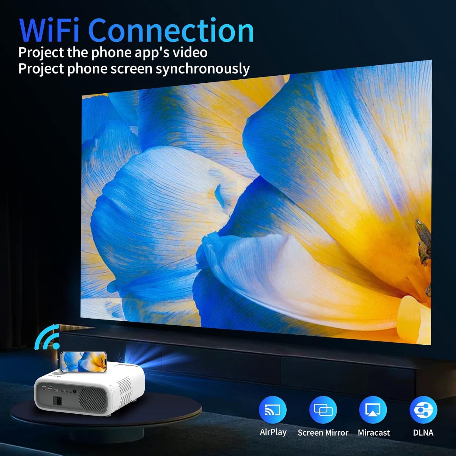 Proyector 4K ABoolon P6 Nativo 1080P WiFi 5G Bluetooth 10W