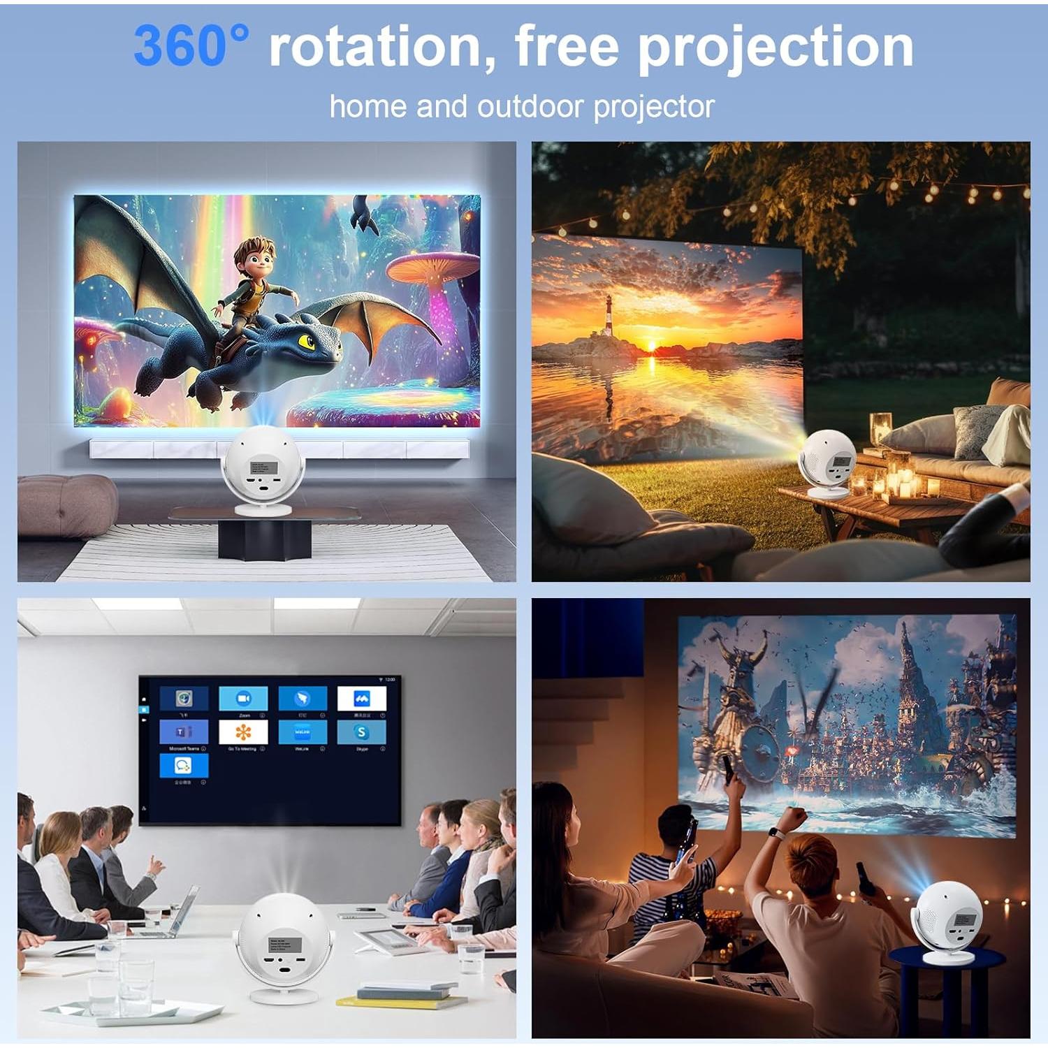 Proyector portátil 4K L-mix JY-360 WiFi Bluetooth Android 11
