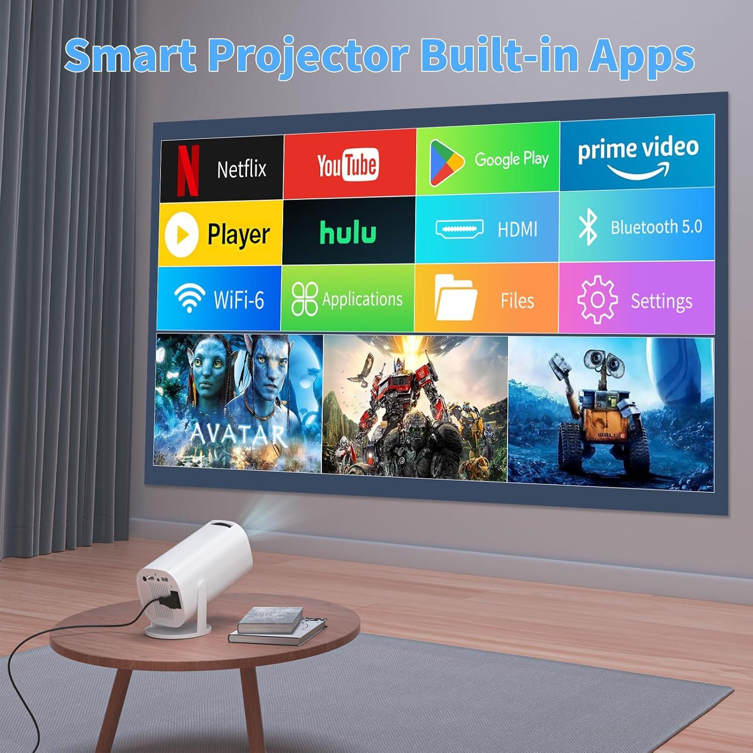 Proyector Mini FancyAug E100 con WiFi y Bluetooth 4K HD