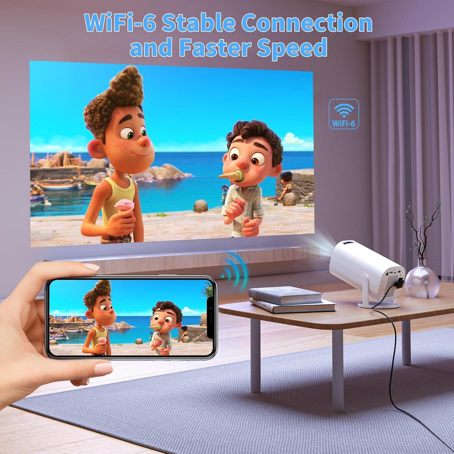 Proyector Mini FancyAug E100 con WiFi y Bluetooth 4K HD