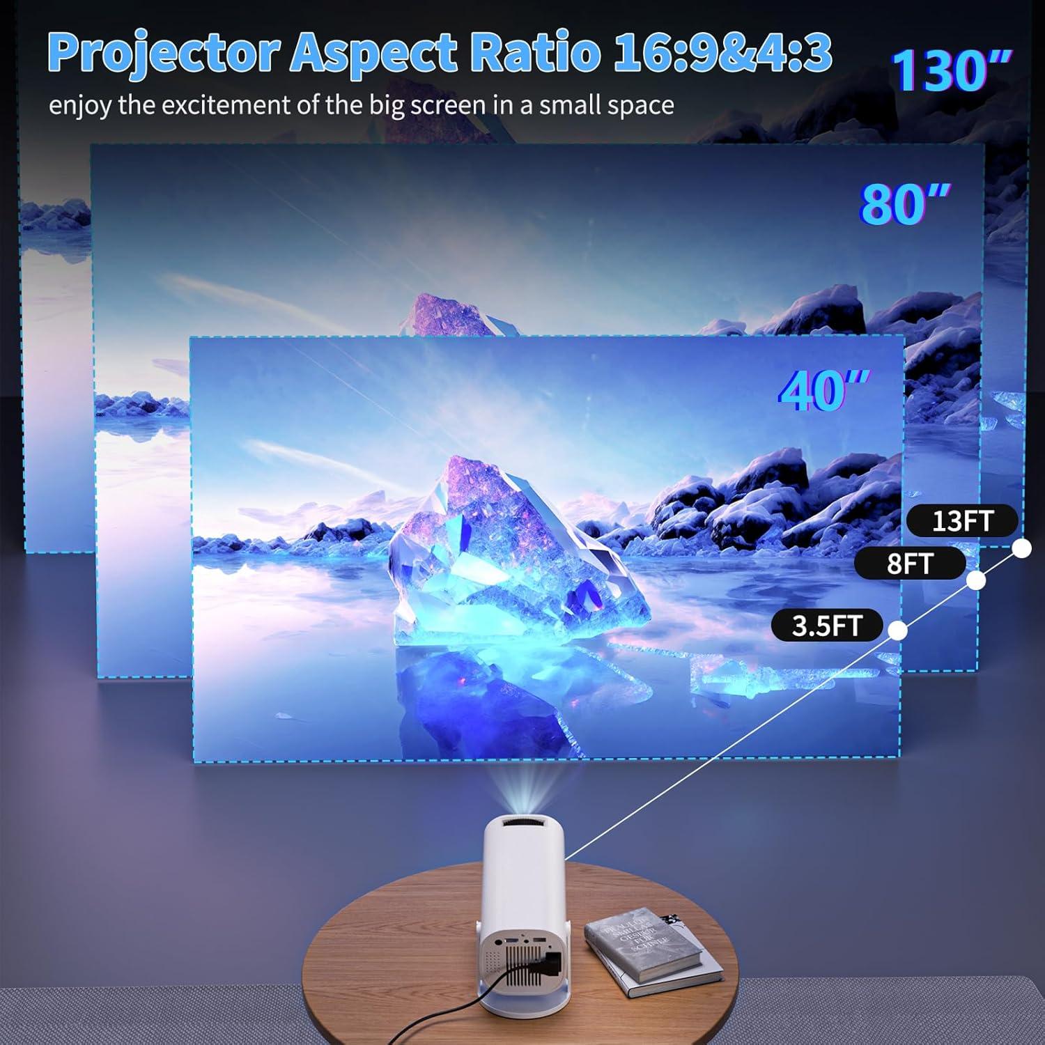 Proyector Mini FancyAug E100 con WiFi y Bluetooth 4K HD