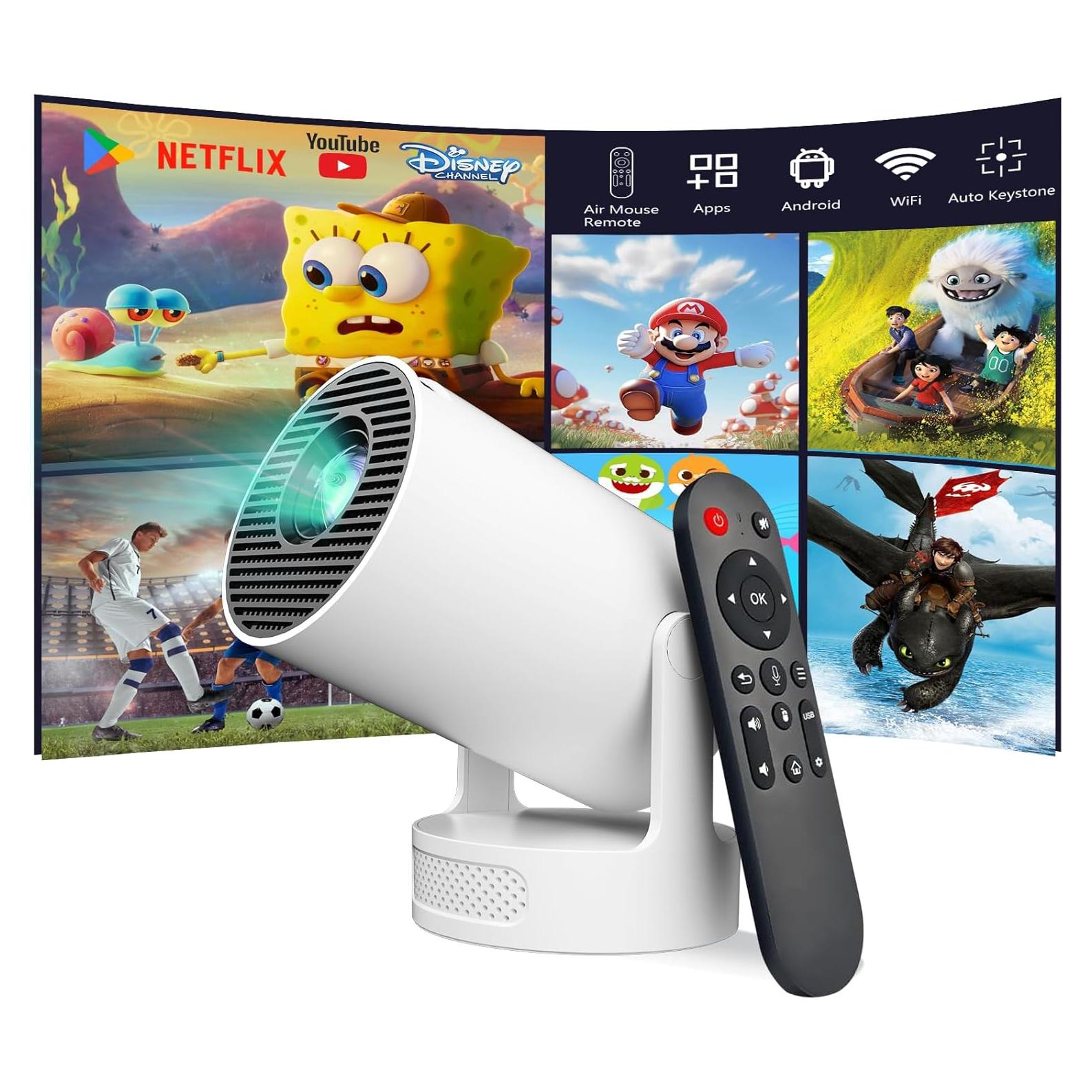 Mini Proyector VNEIMQN Android TV 11.0 1080P Portátil WiFi