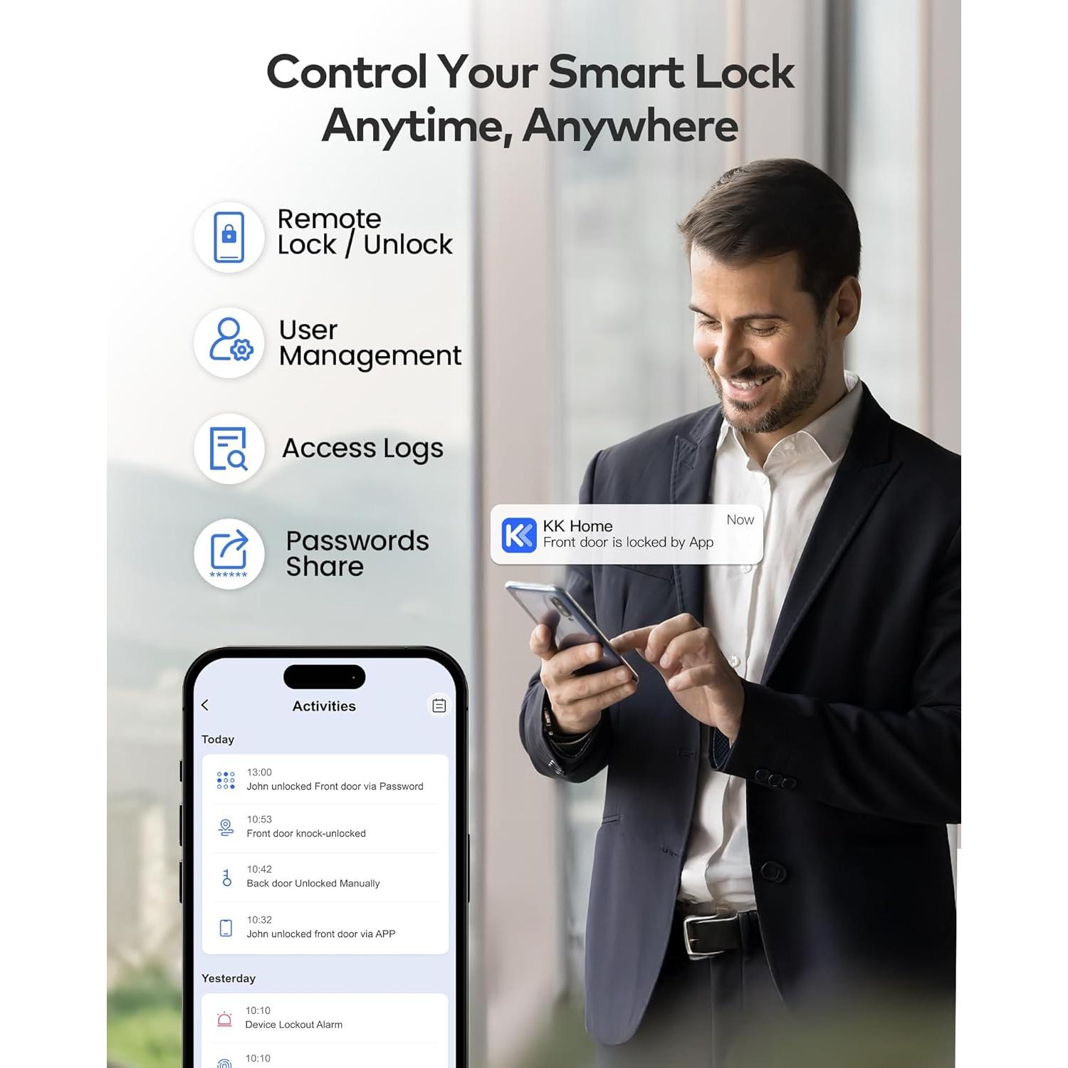 Cerradura Inteligente TEEHO TE012W WiFi con Huella Dactilar