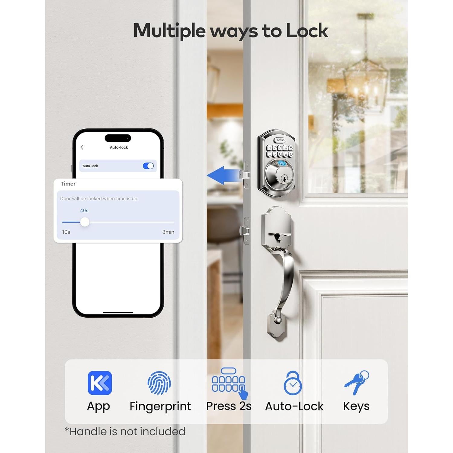 Cerradura Inteligente TEEHO TE012W WiFi con Huella Dactilar