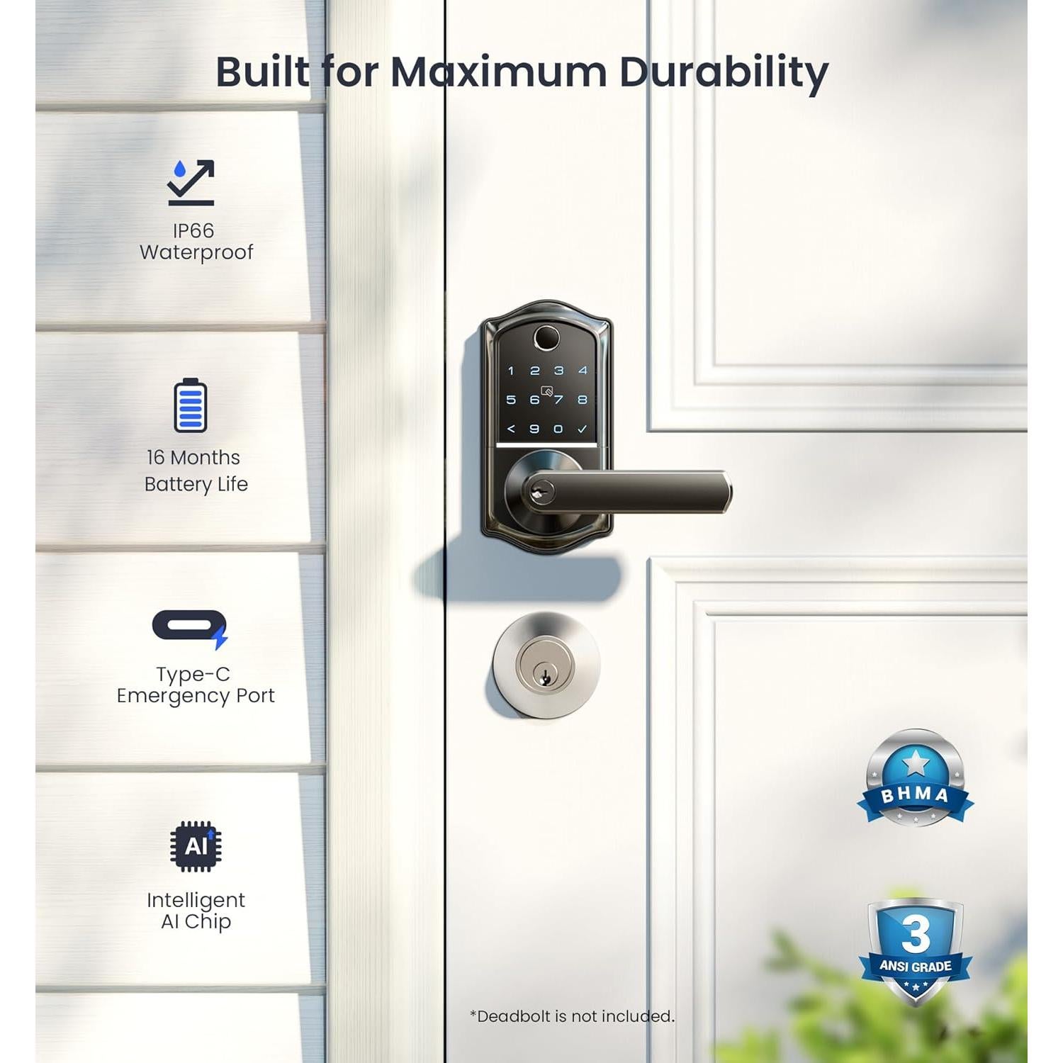 Cerradura Inteligente Veise VE019 con Huella Dactilar y App