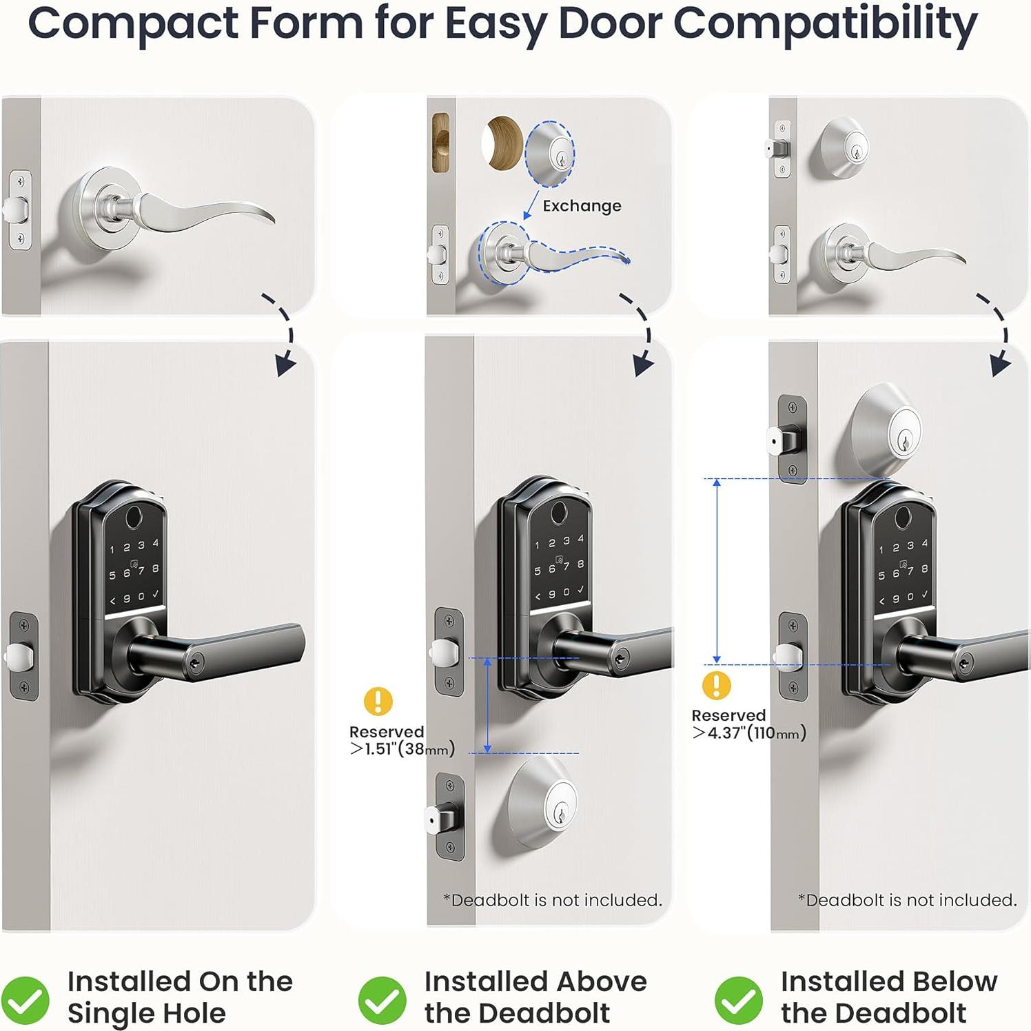 Cerradura Inteligente Veise VE019 con Huella Dactilar y App