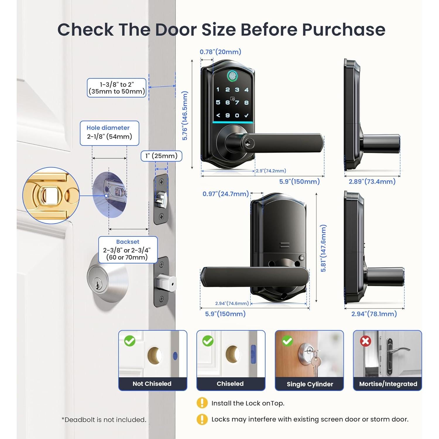 Cerradura Inteligente Veise VE019 con Huella Dactilar y App