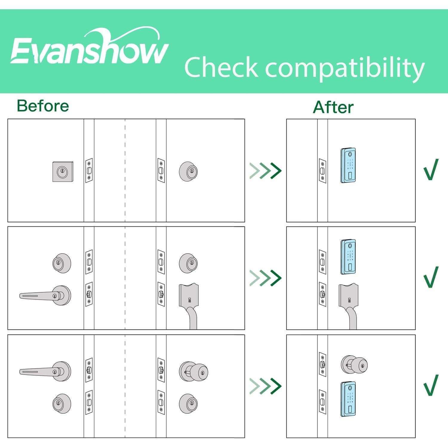 Cerradura Inteligente Evanshow con Teclado y WiFi - 6 en 1