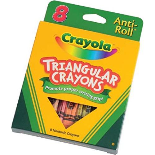 Crayola Crayons Bulk, Anti-Roll Triangle Crayons, Classroom Art Supplies for Teachers and Students in Elementary School and Daycares, 8-Pack Crayola Set, 2 Years & Older