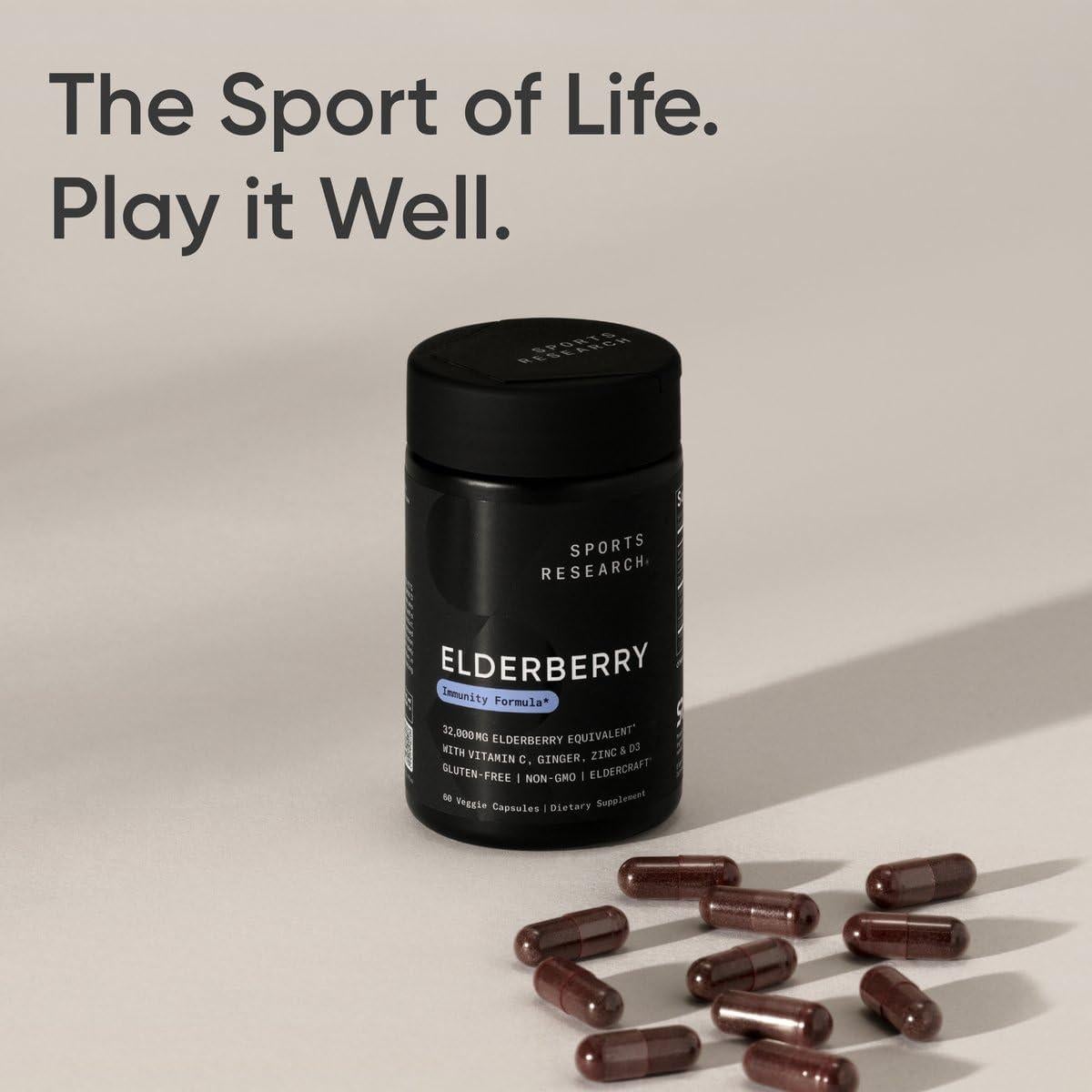 Suplemento de Saúco Negro Sports Research 60 Cápsulas