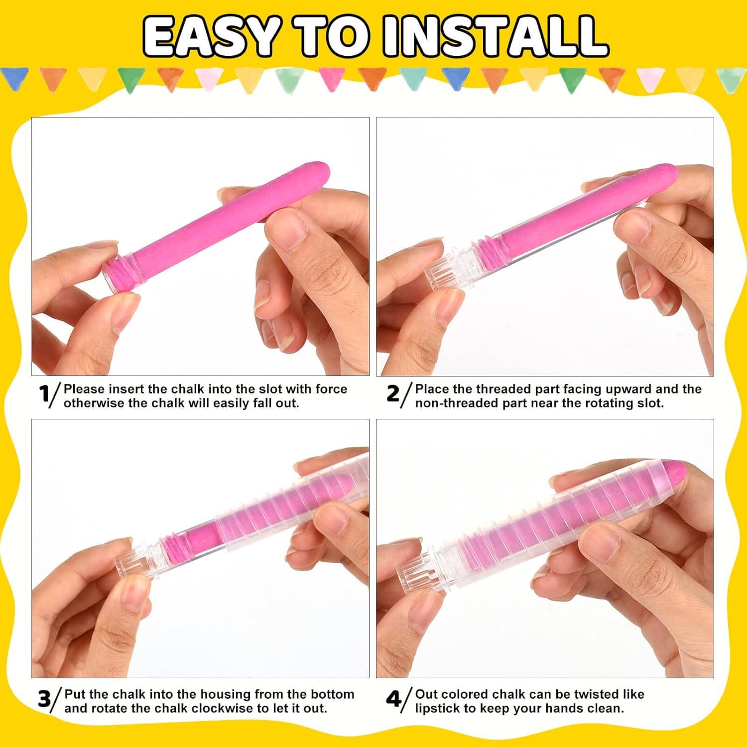 Juego de Tiza para Acera ZHBDMGK 12 Colores Lavable