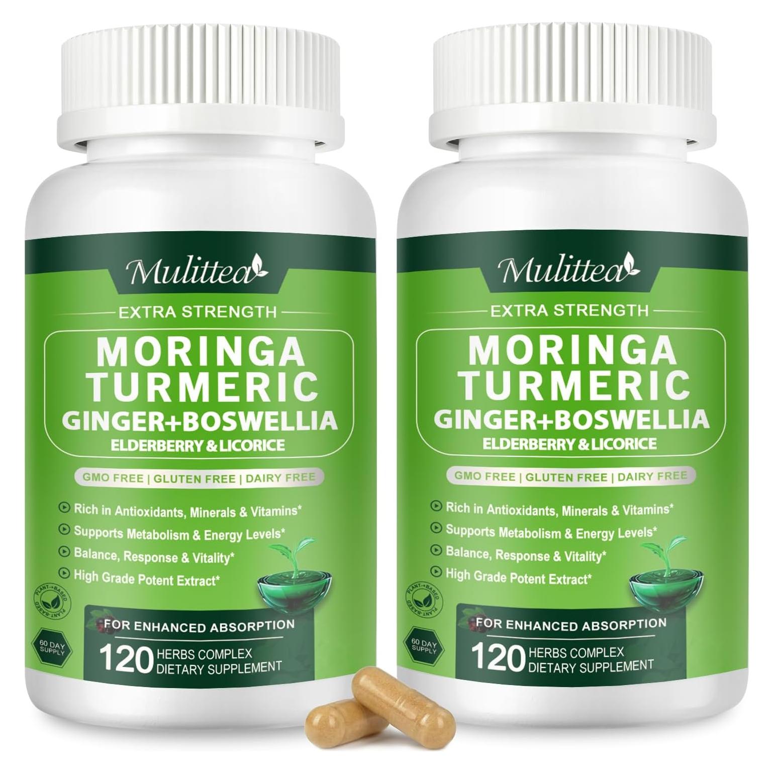 Cápsulas de Moringa Orgánica 1000mg Mulittea - 120 Veganas