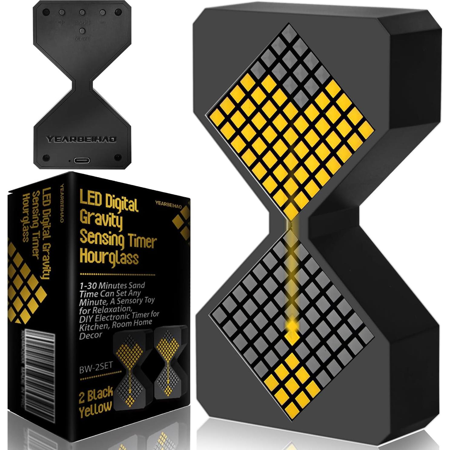 Temporizador Digital de Arena YEARBEIHAO 1-30 Minutos Negro