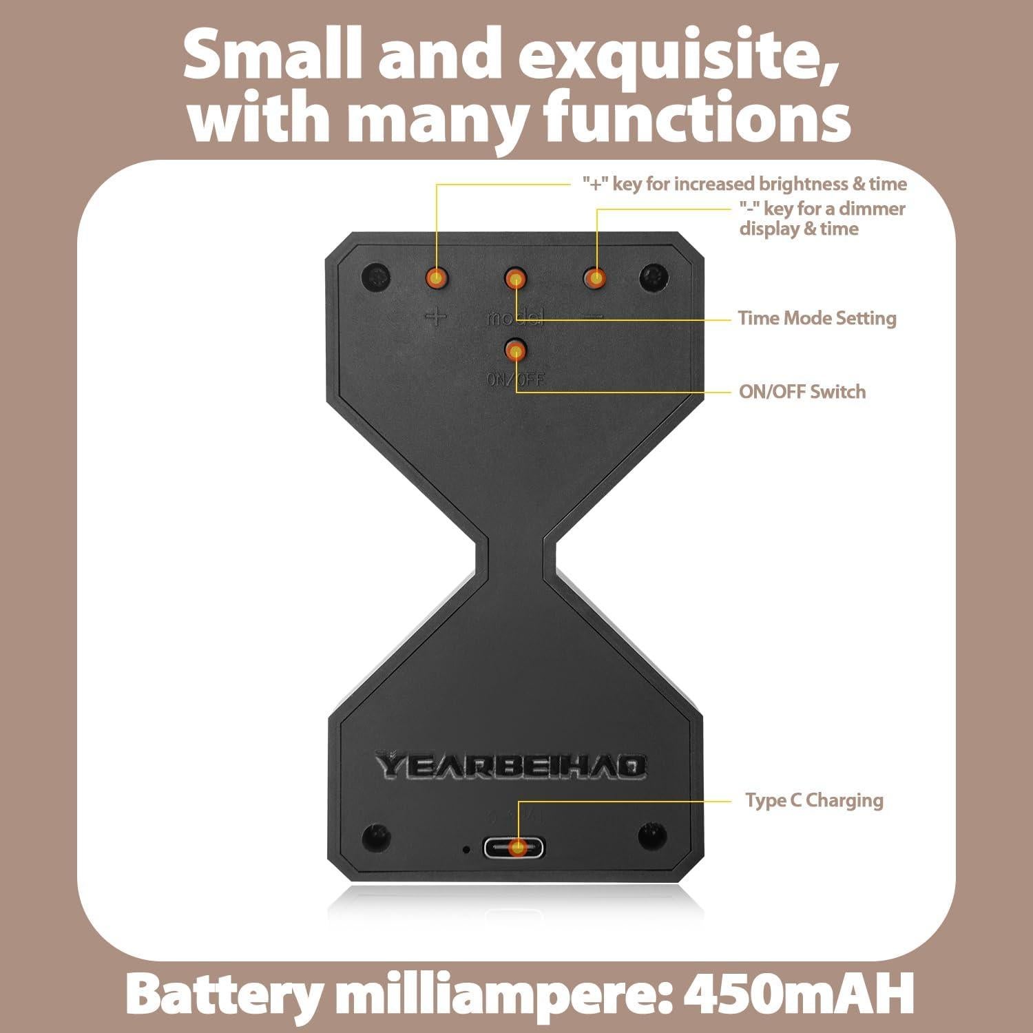 Temporizador Digital de Arena YEARBEIHAO 1-30 Minutos Negro