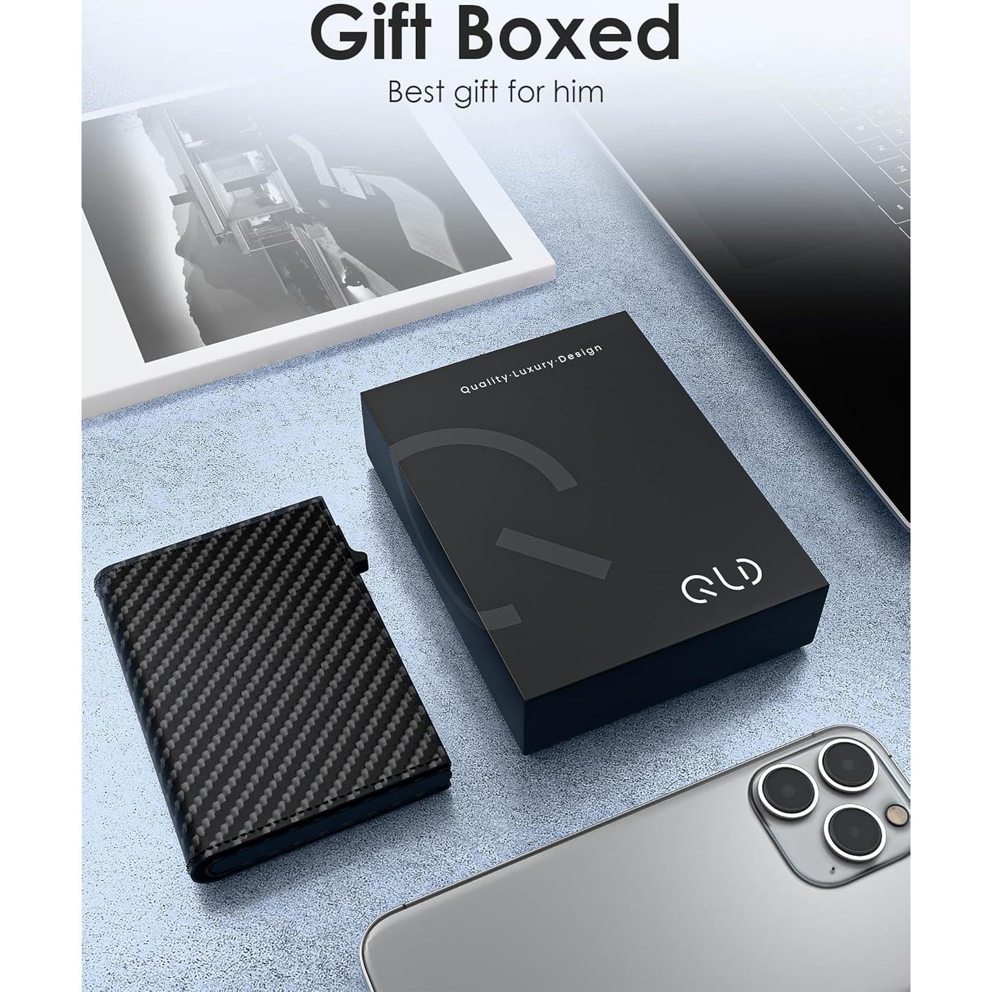 Billetera RFID delgada QLD para hombres - Capacidad 11 tarjetas