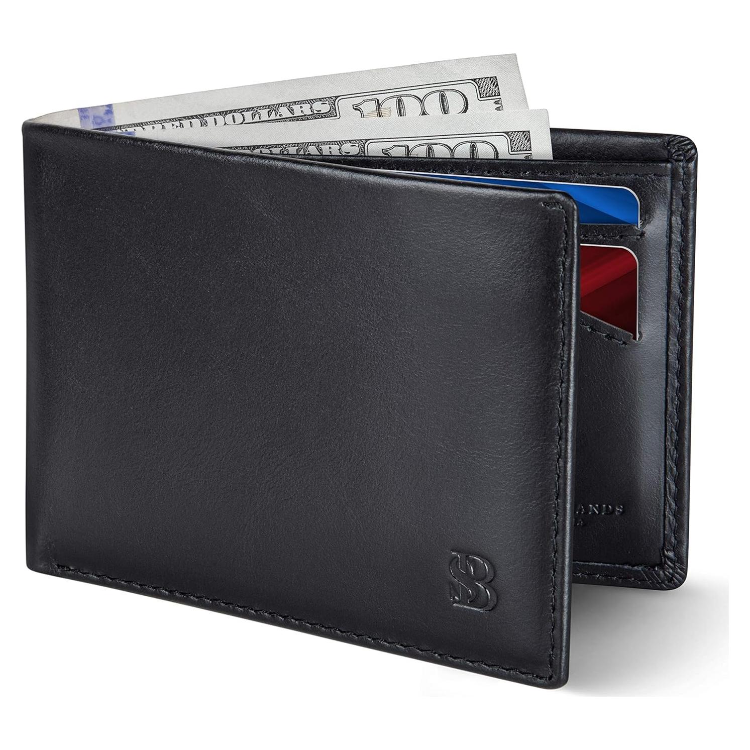 Cartera Bifold Slim SERMAN BRANDS con Bloqueo RFID - Negro Élite