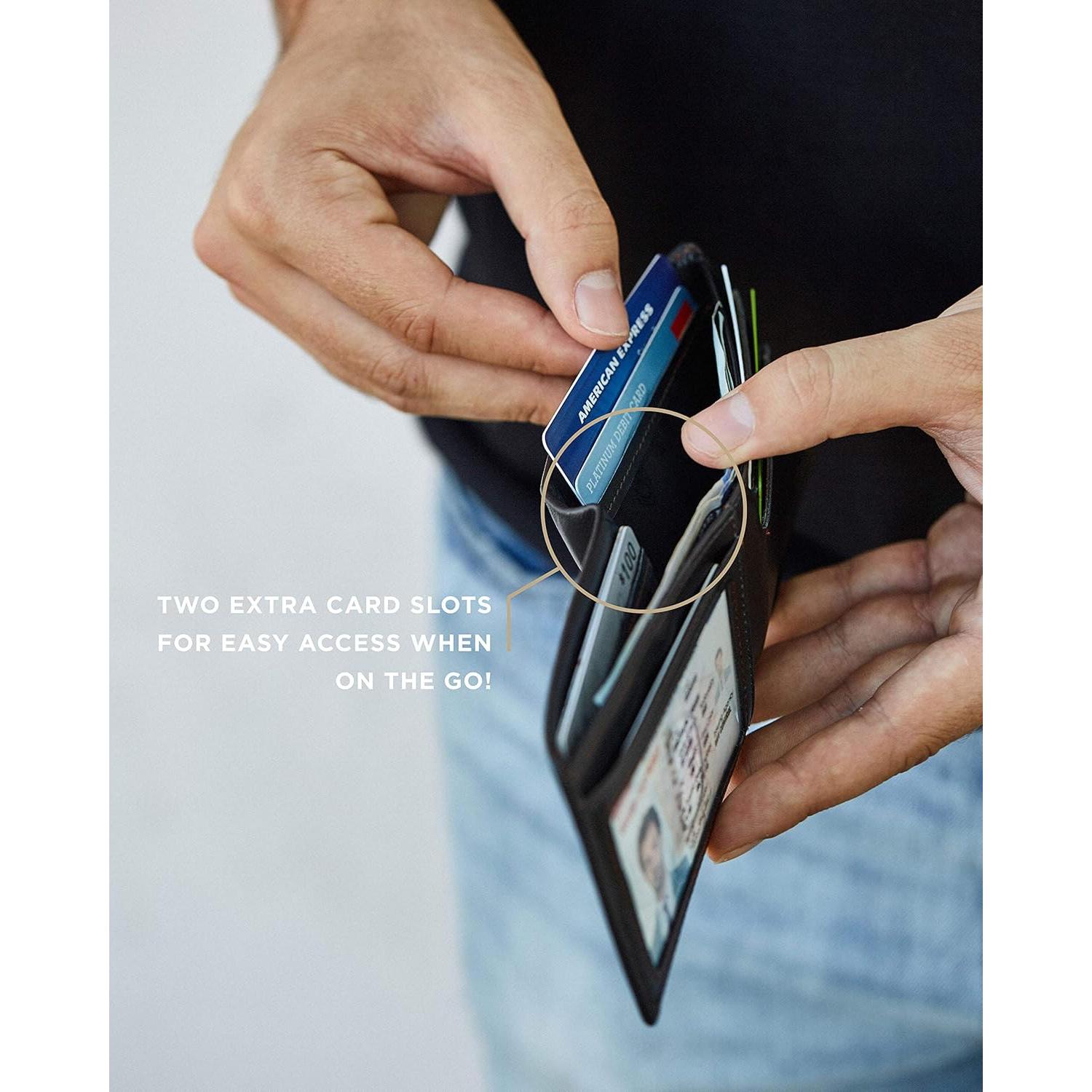 Cartera Bifold Slim SERMAN BRANDS con Bloqueo RFID - Negro Élite