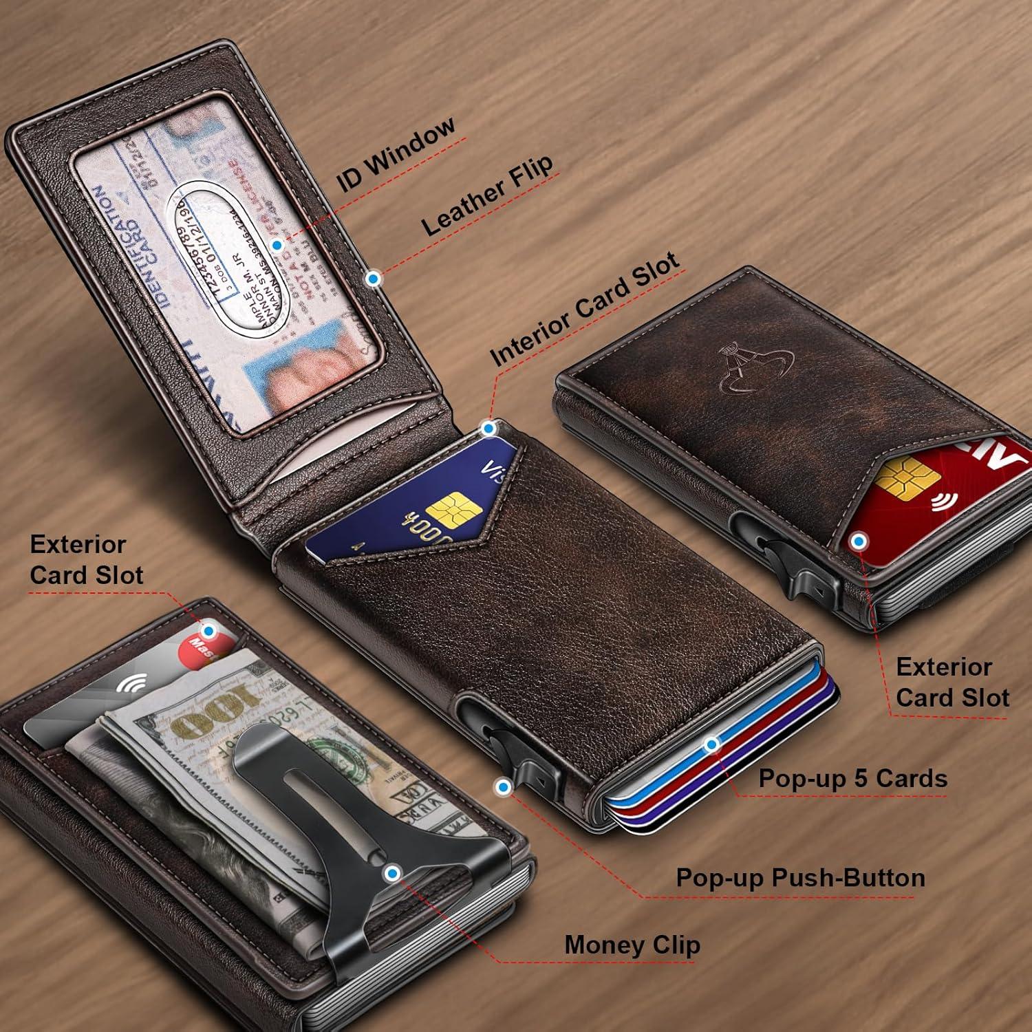 Billetera Slim Bulliant para Hombre con Clip y 9 Tarjetas