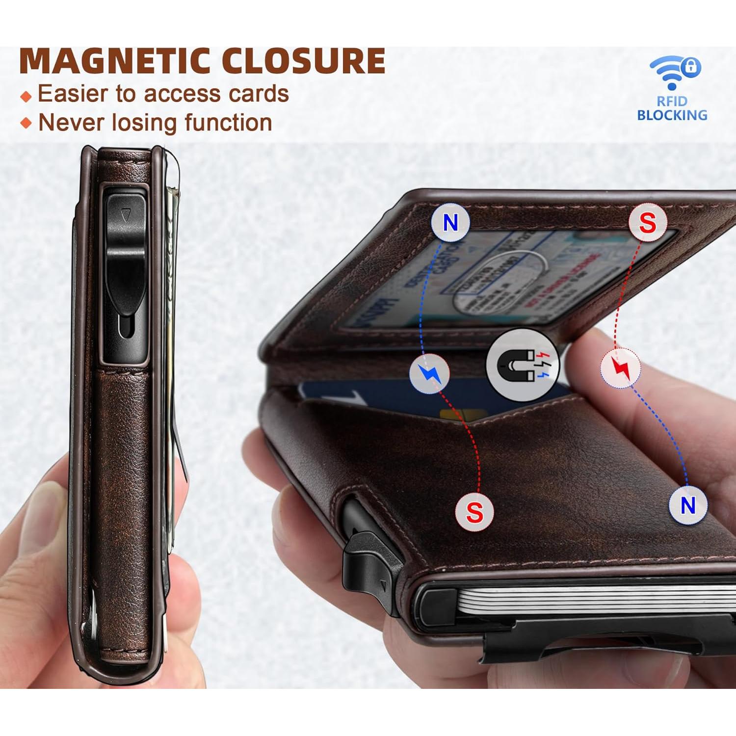 Billetera Slim Bulliant para Hombre con Clip y 9 Tarjetas