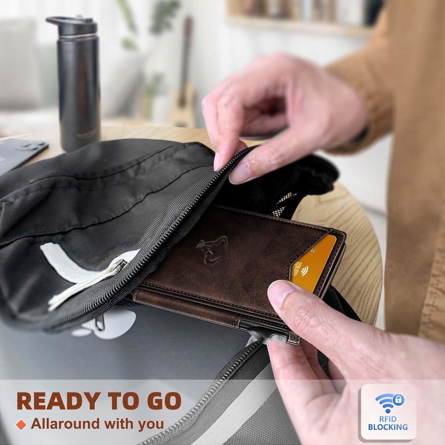 Billetera Slim Bulliant para Hombre con Clip y 9 Tarjetas