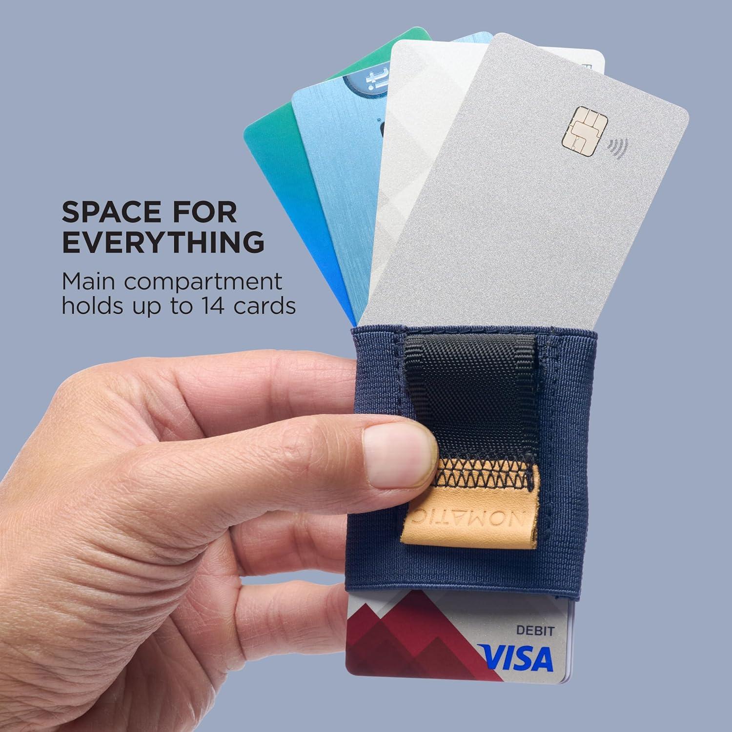 Billetera delgada NOMATIC negra para hombres y mujeres, 4-14 tarjetas