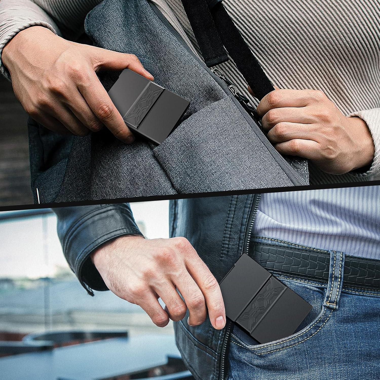 Billetera Metálica Slim Yositochuan con Bloqueo RFID - 6 a 8 Tarjetas