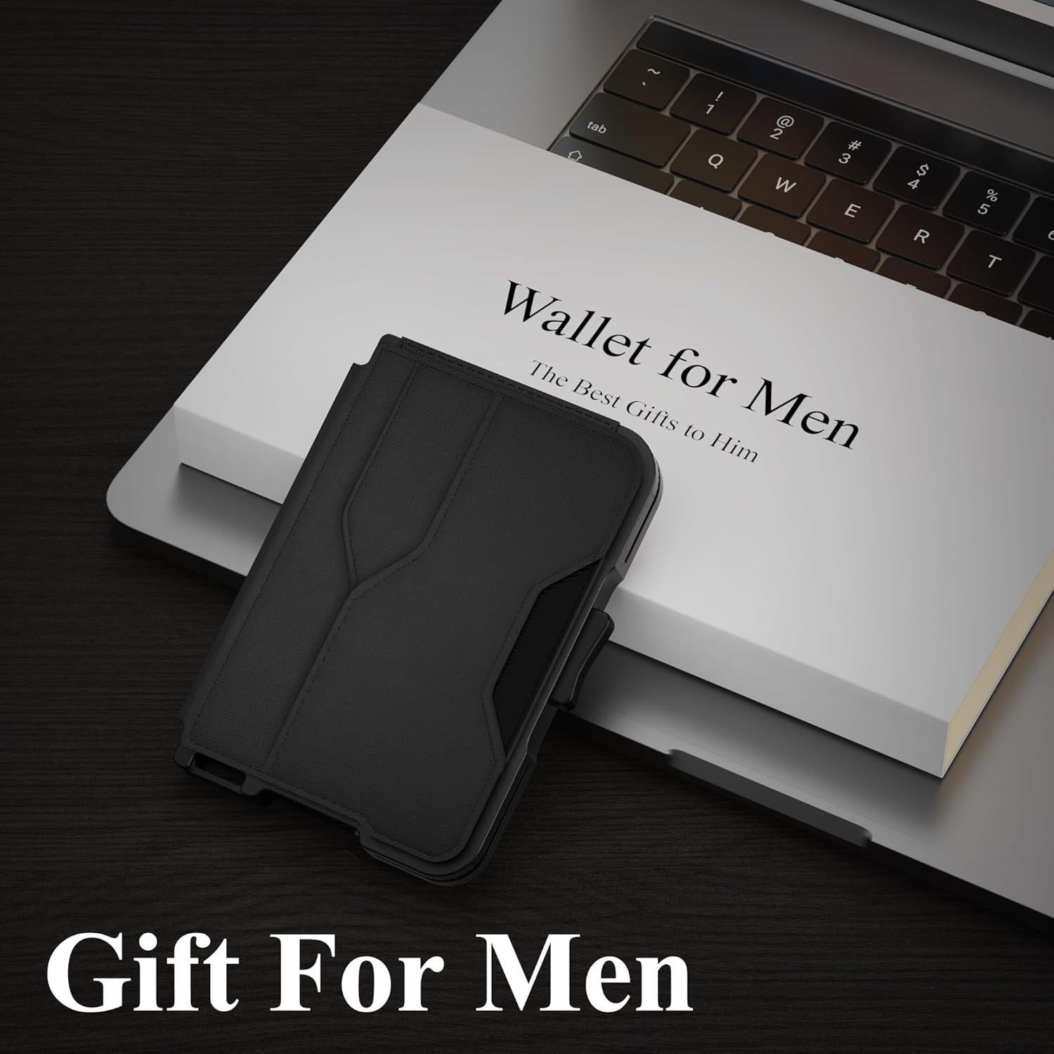 Billetera delgada para hombres Tizmuo con bloqueo RFID negra