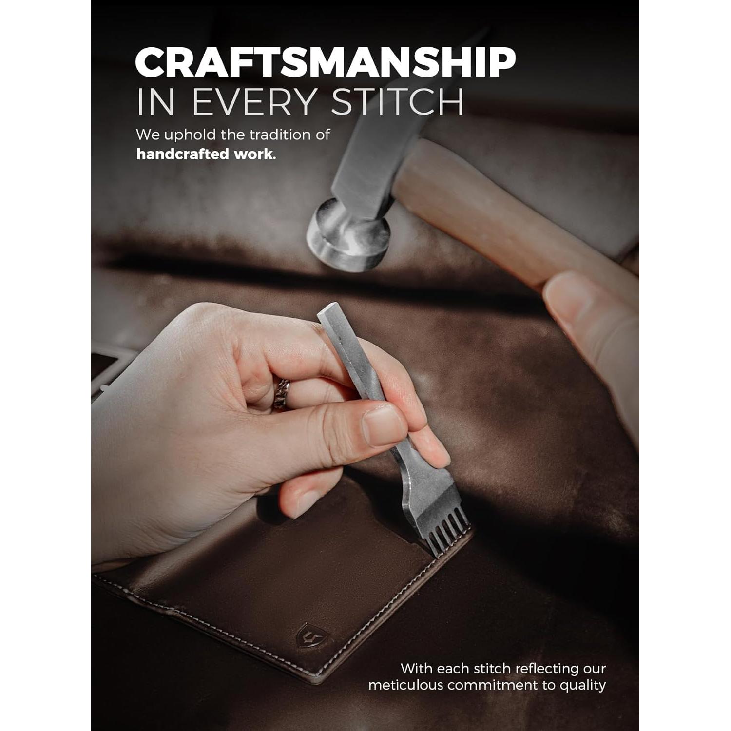 Billetera LORZOR Minimalista de Cuero con Bloqueo RFID - Marrón/Gris