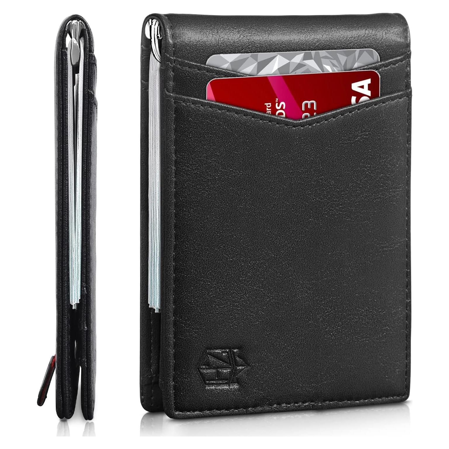 Billetera Slim Zitahli para Hombres con 6 Ranuras y Bloqueo RFID