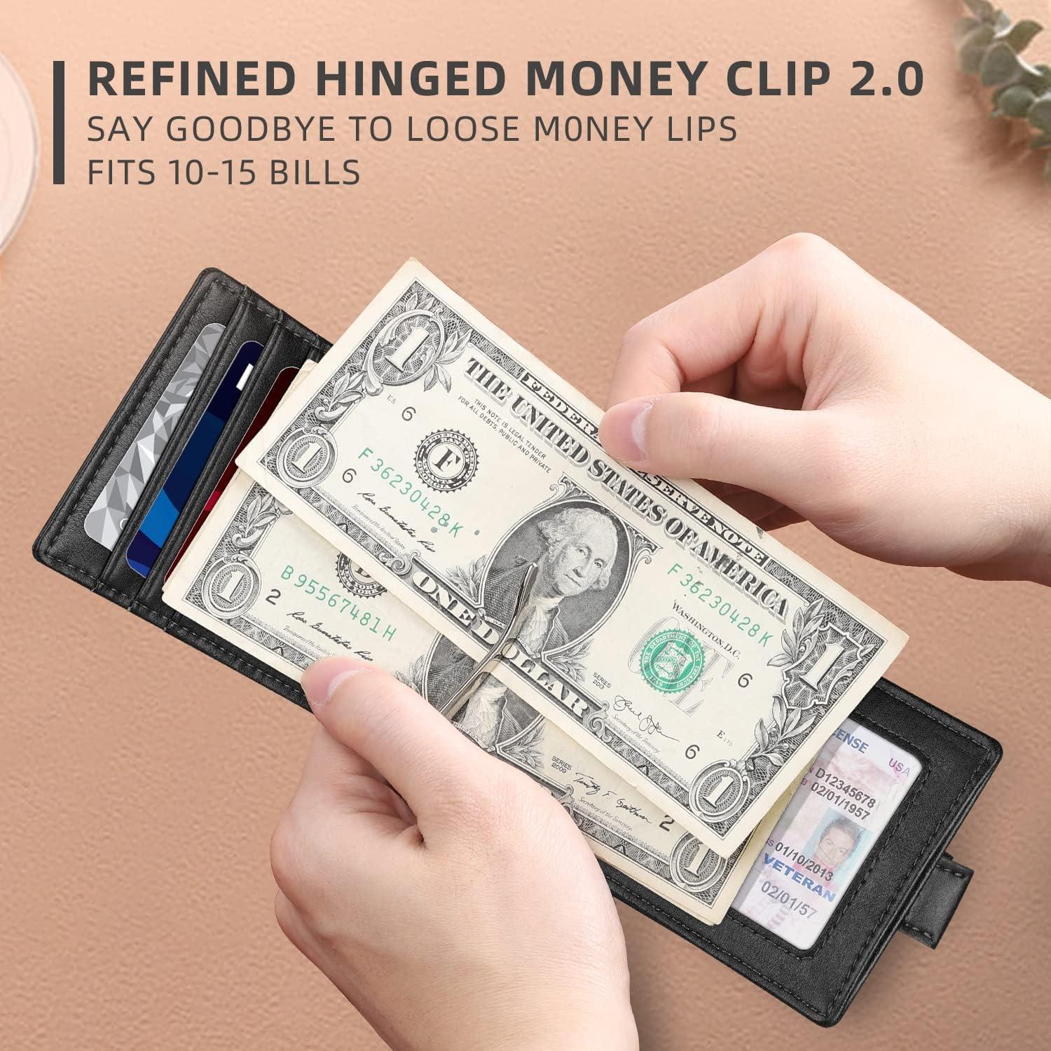 Billetera Slim Zitahli para Hombres con 6 Ranuras y Bloqueo RFID