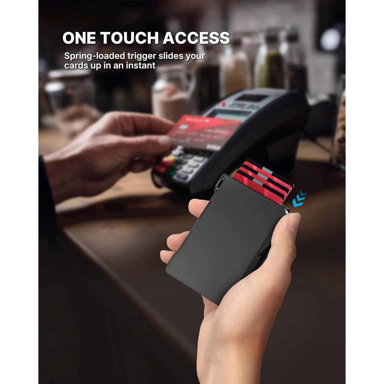 Cartera Táctica Typecase para Hombres RFID Cuero Negro