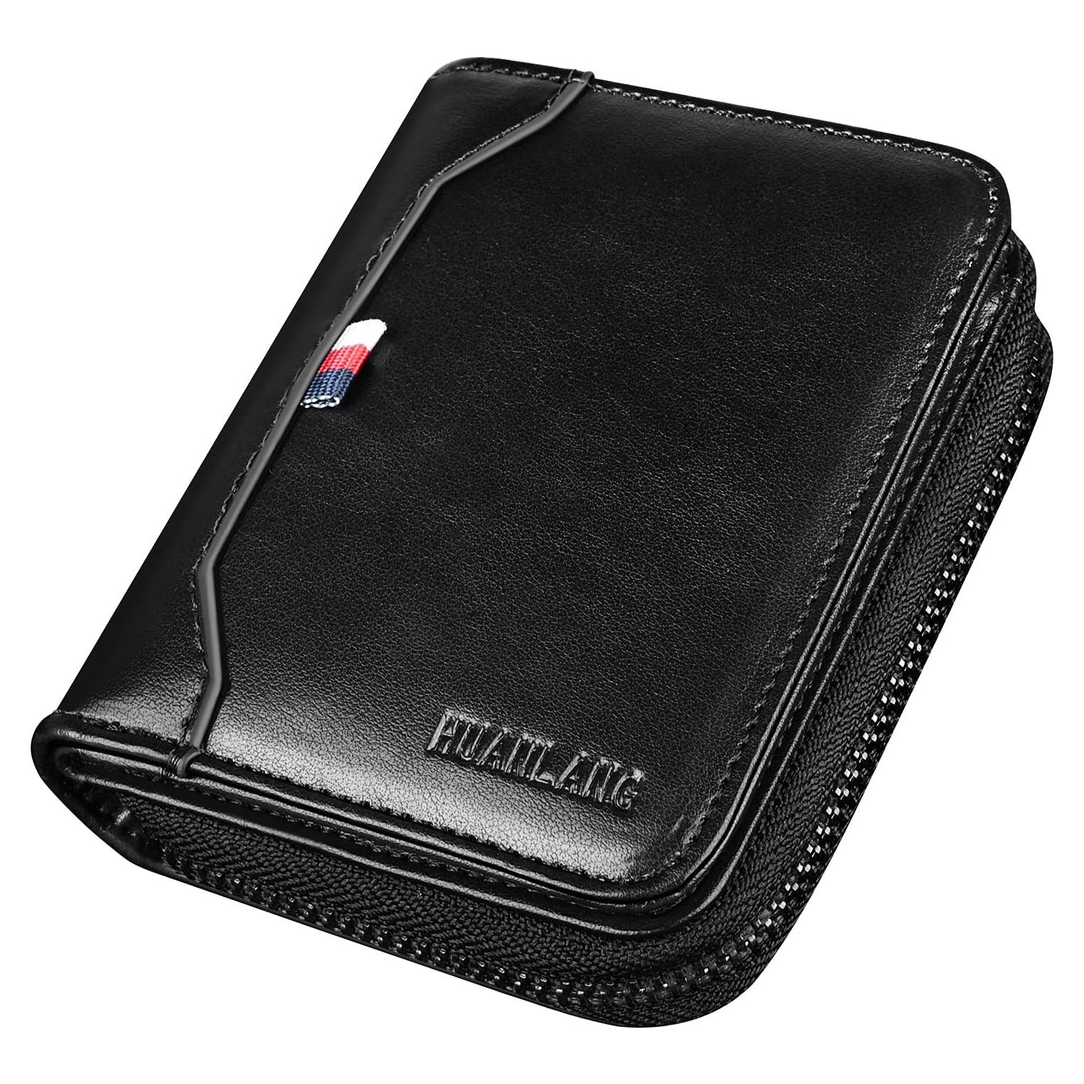 Cartera de Hombre HUANLANG con Bloqueo RFID y Cremallera